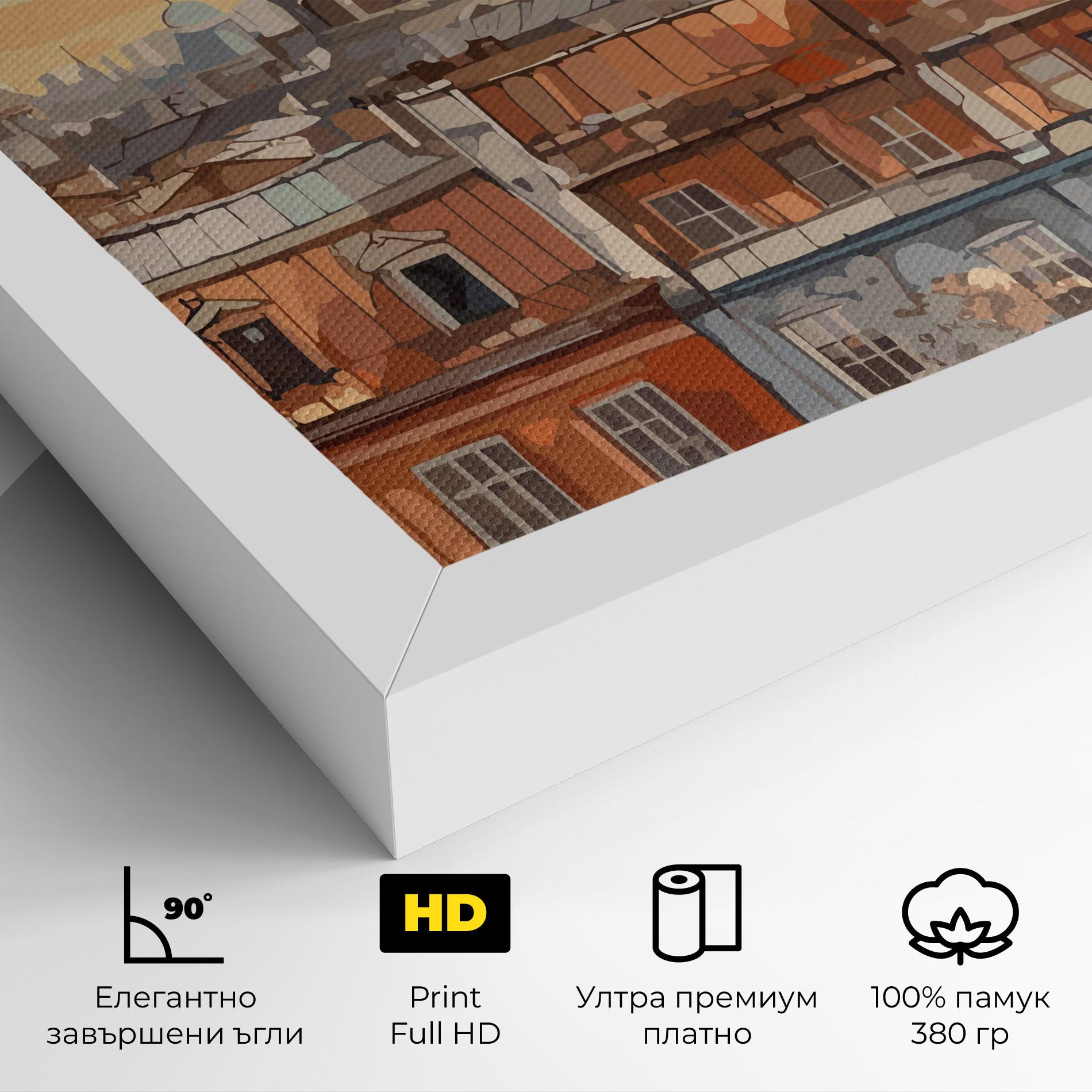 Картина на платно Window City View mockup 4