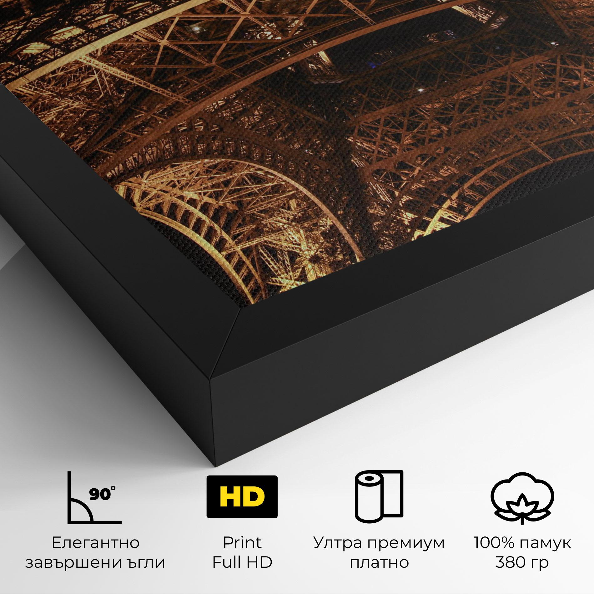 Картина на платно Eiffel Tower At Night mockup 4