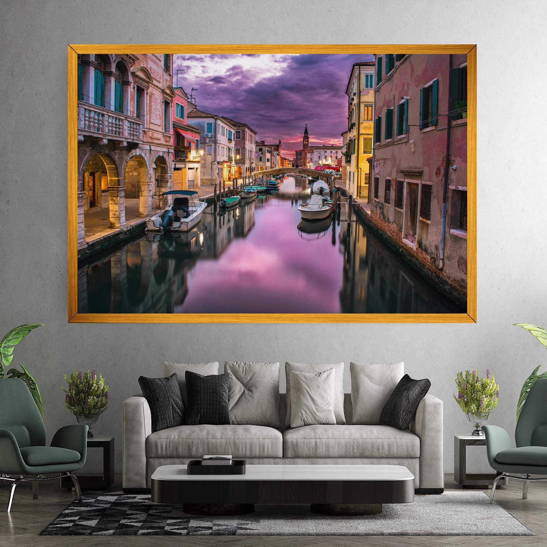 Картина на платно Purple Light Venecia mockup 7