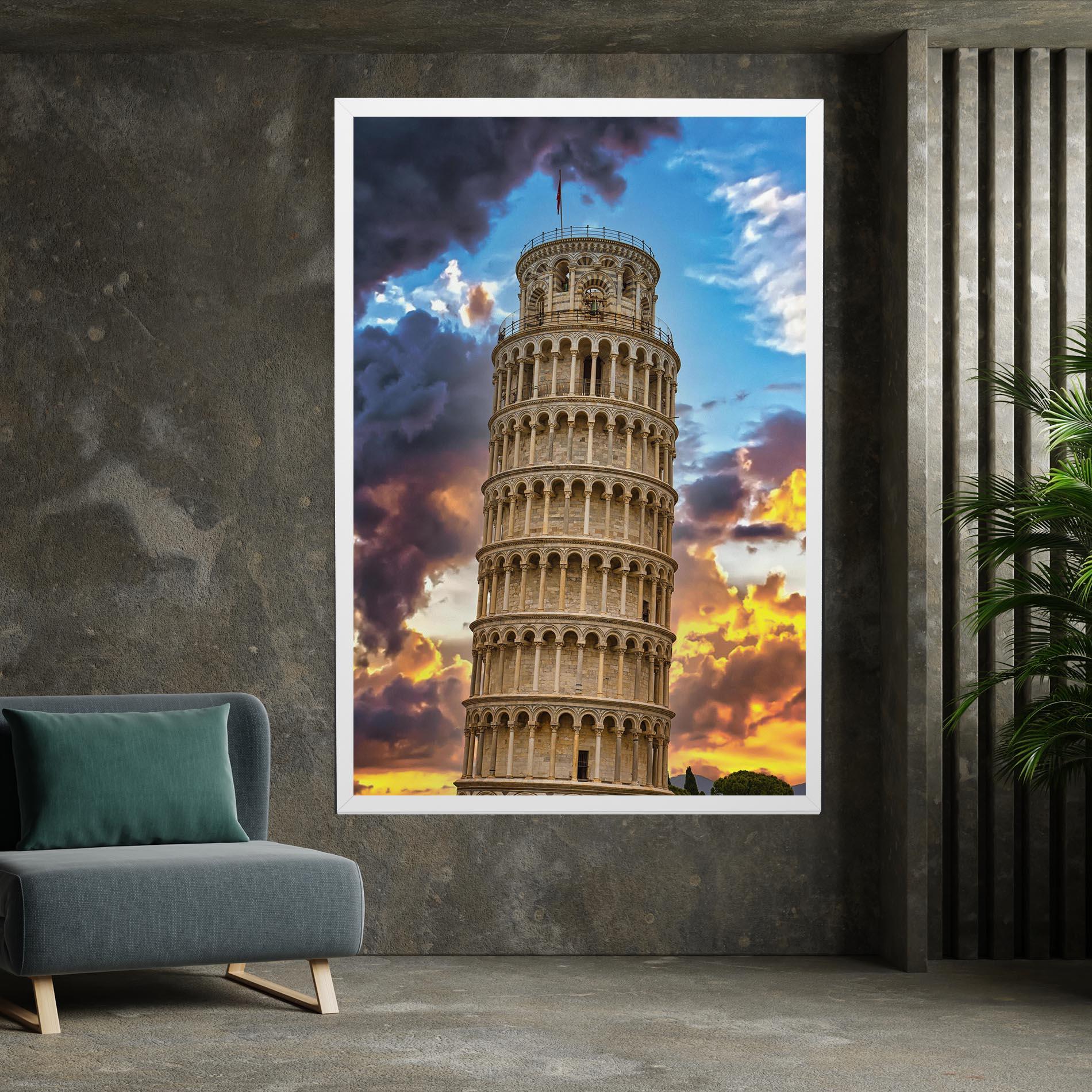Картина на платно Tower Of Pisa Sunset mockup 7