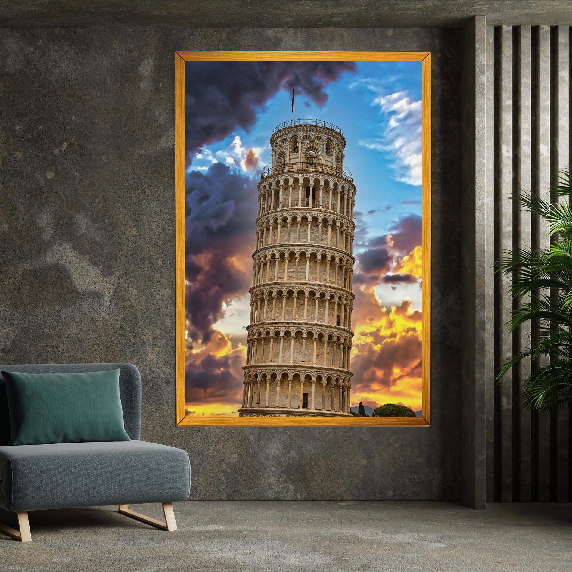 Картина на платно Tower Of Pisa Sunset mockup 7