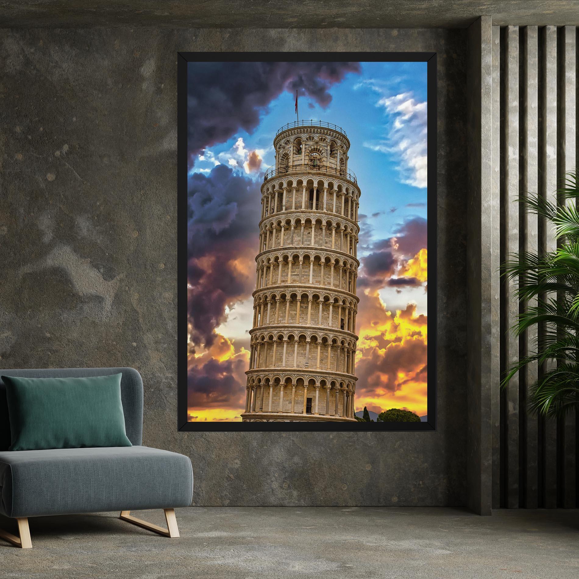 Картина на платно Tower Of Pisa Sunset mockup 7