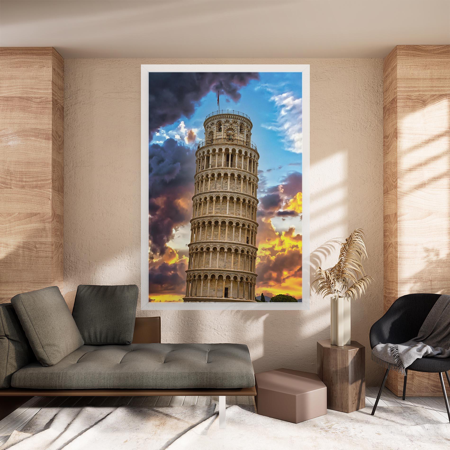 Картина на платно Tower Of Pisa Sunset mockup 8