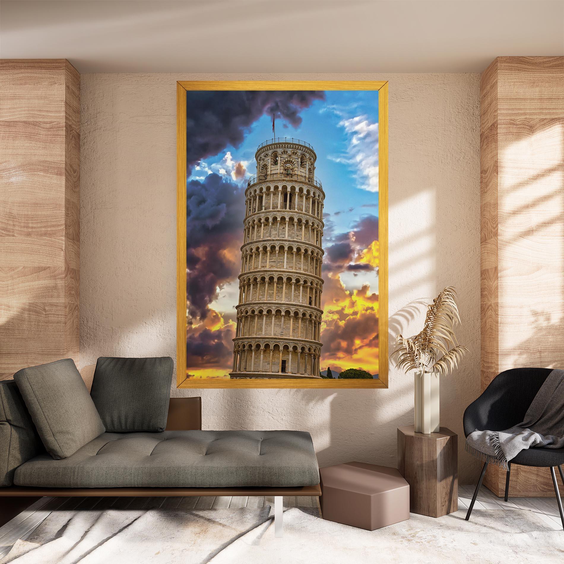 Картина на платно Tower Of Pisa Sunset mockup 8