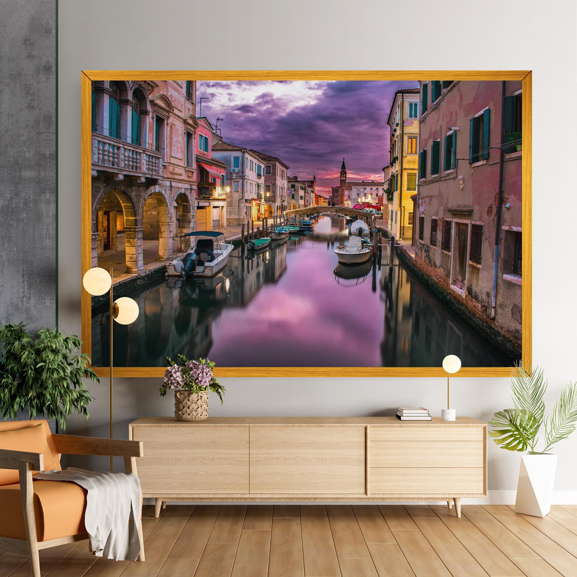 Картина на платно Purple Light Venecia mockup 9