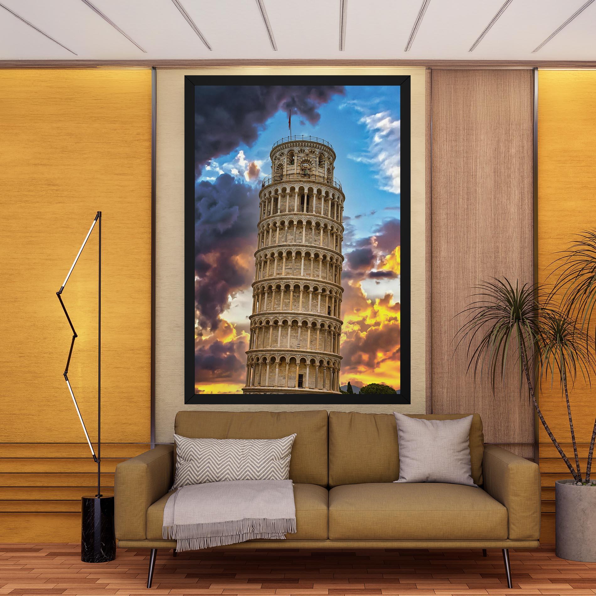 Картина на платно Tower Of Pisa Sunset mockup 9
