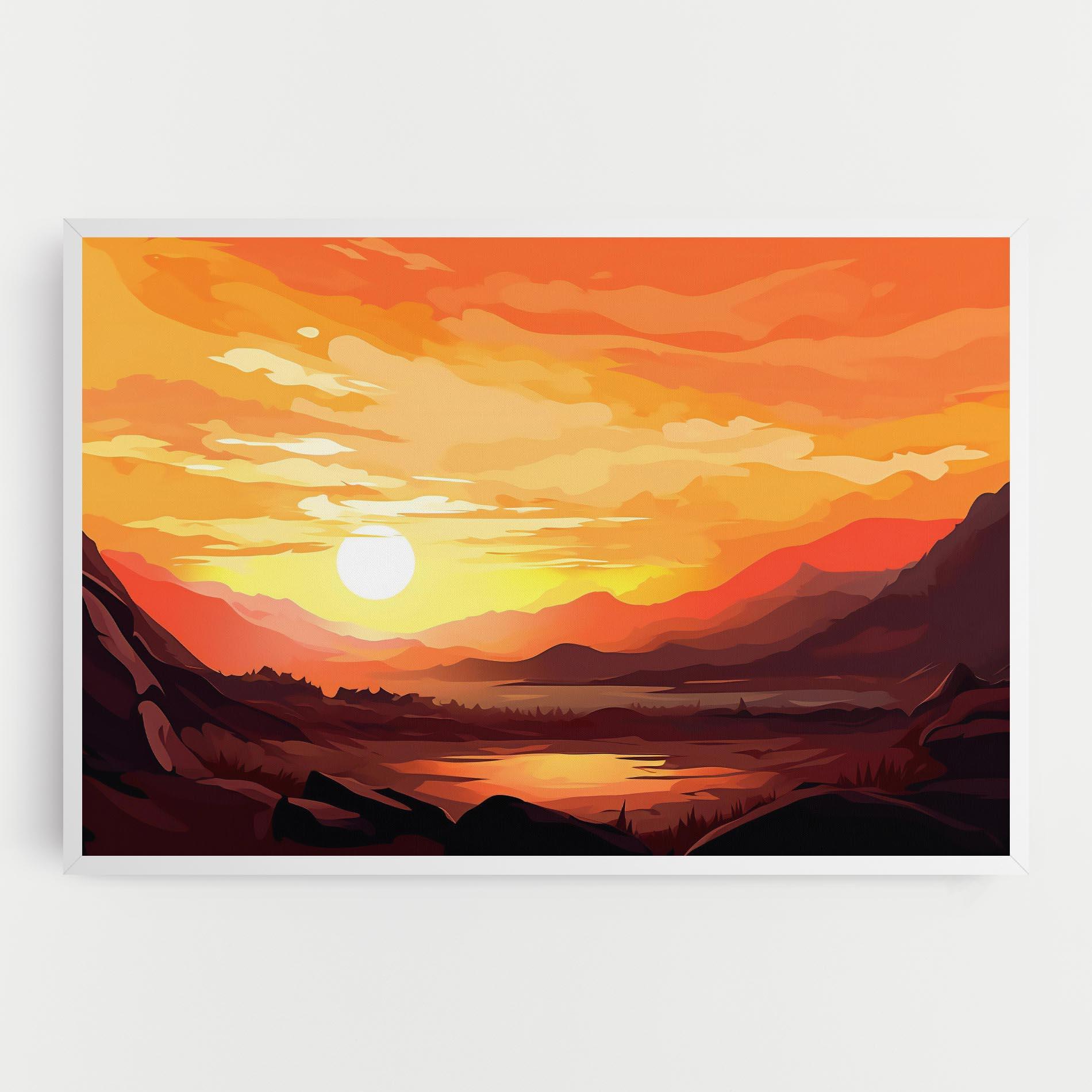 Картина на платно Beautiful Sunset Illustration mockup 0