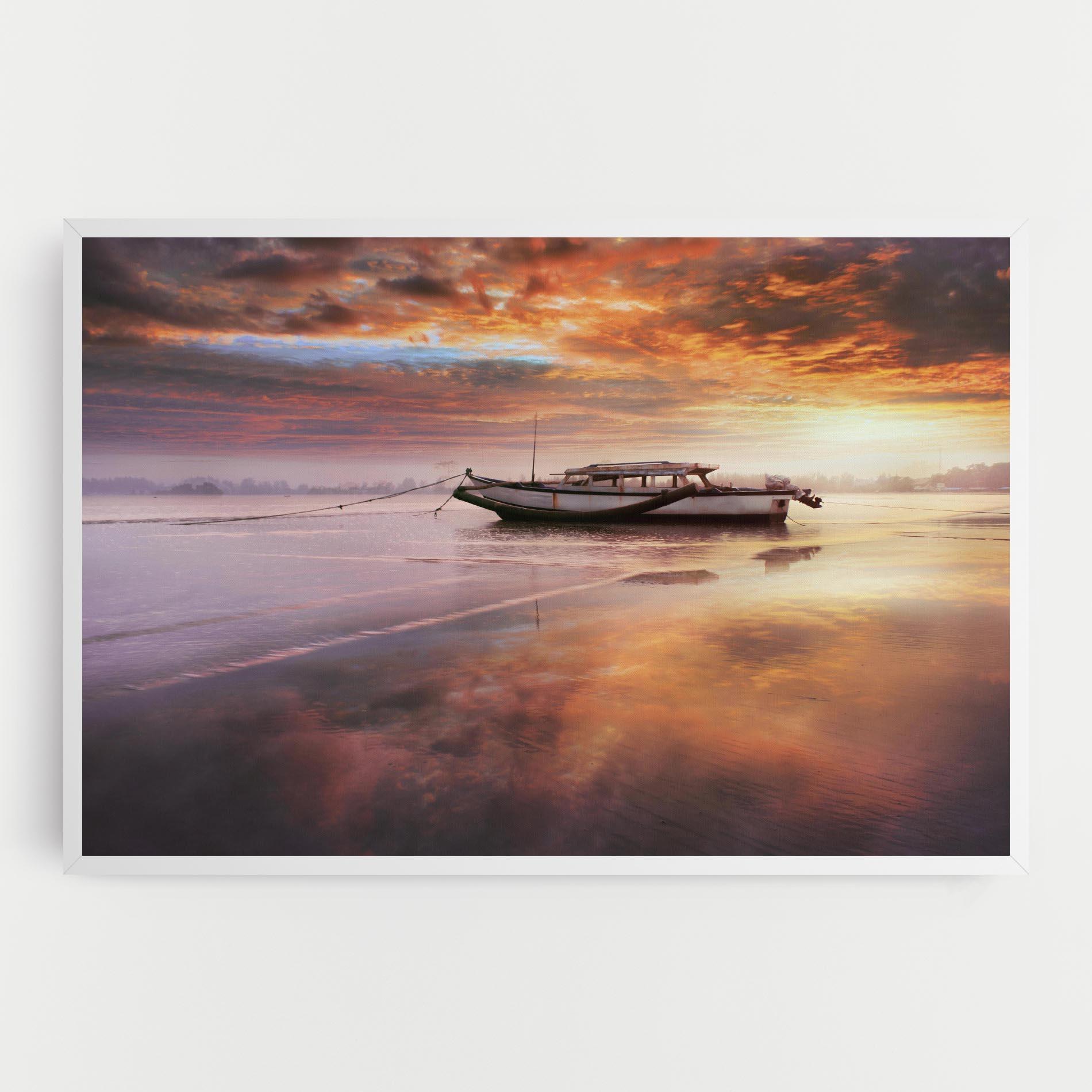 Картина на платно Beauty Boat Sunrise mockup 0