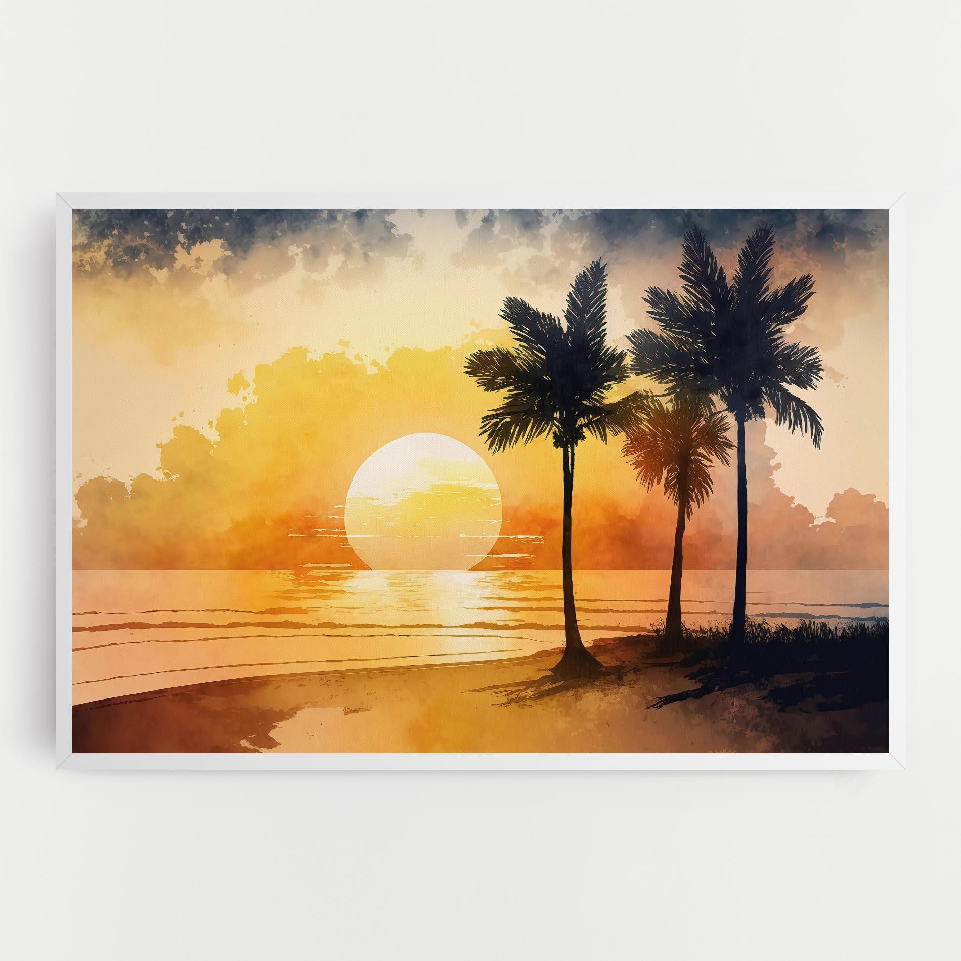 Картина на платно Palm Trees Sunset mockup 0
