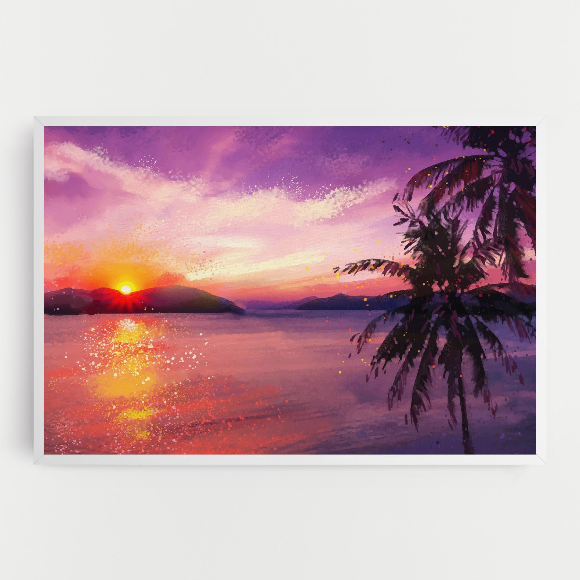 Картина на платно Purple Sunrise Art mockup 0