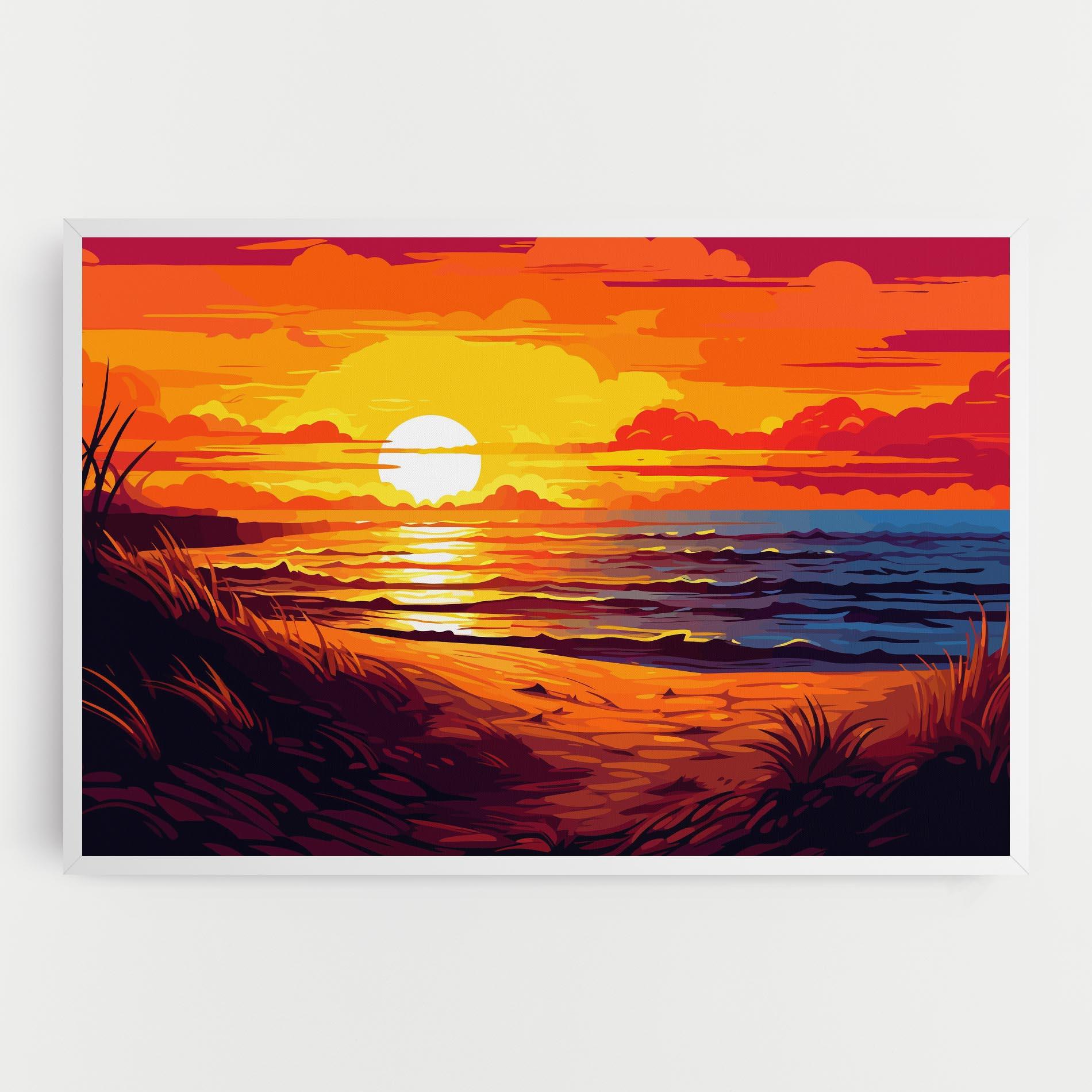 Картина на платно Strong Orange Sunset mockup 0