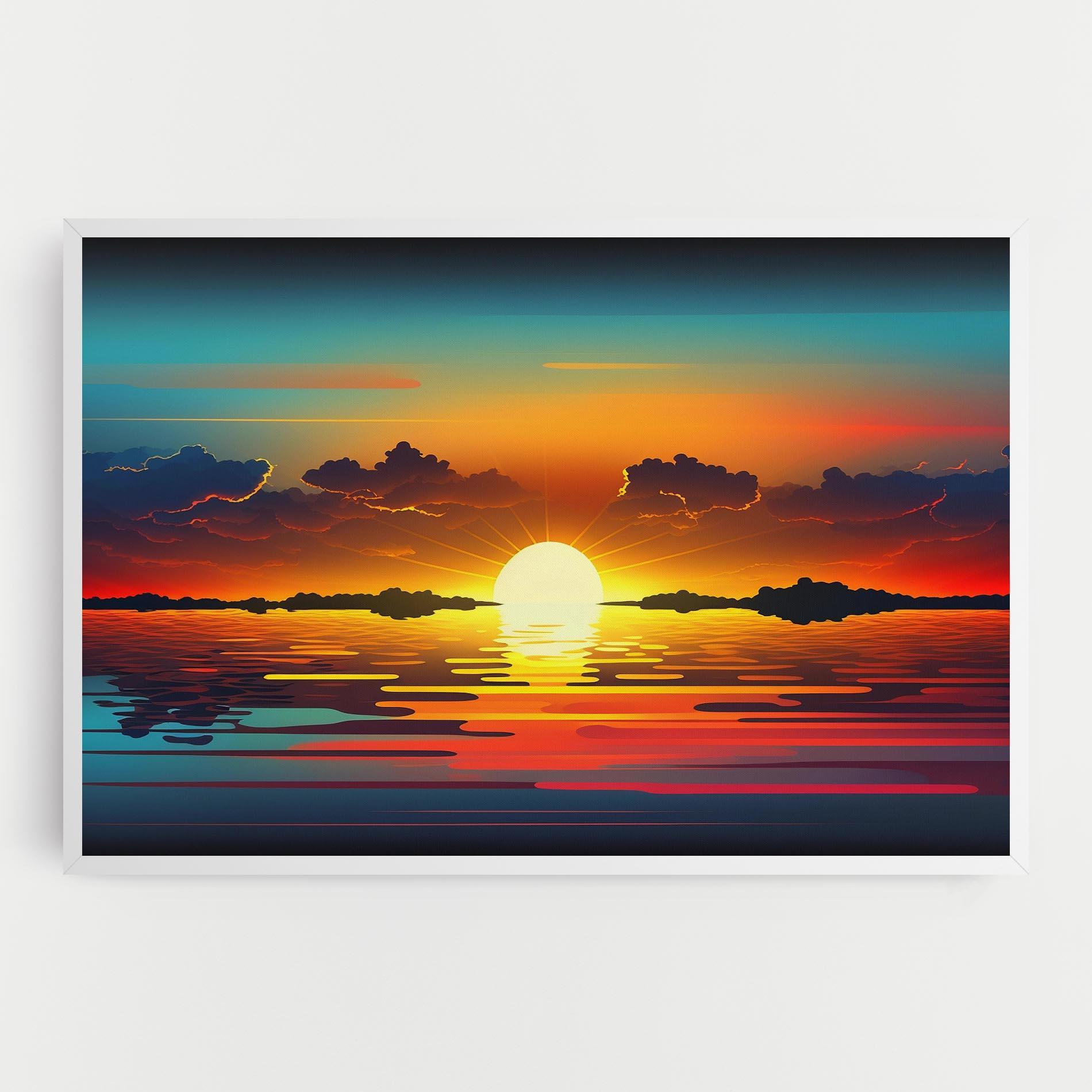 Картина на платно Yellow Sunset Illustration mockup 0