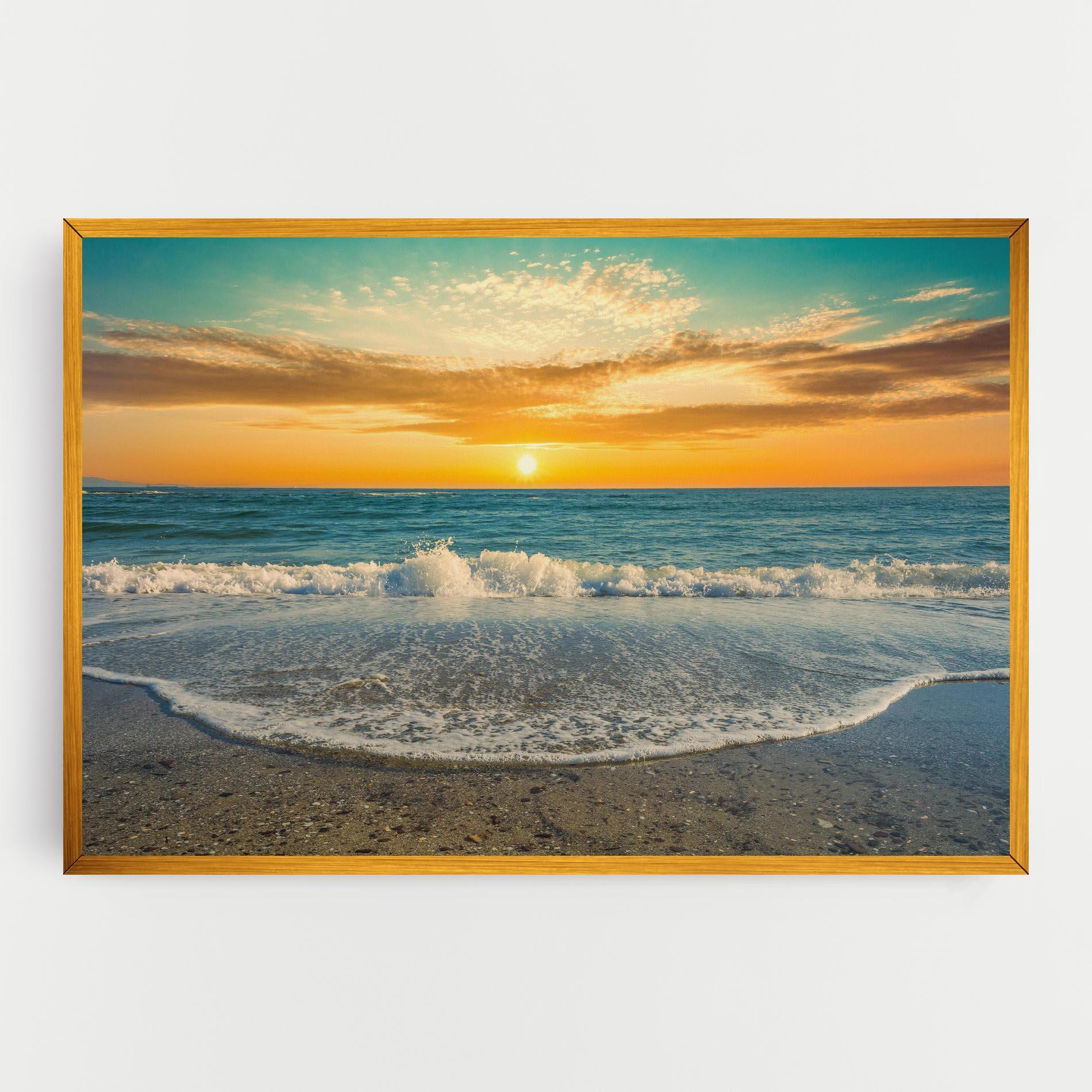 Картина на платно Beach Dramatic Sunset mockup 0