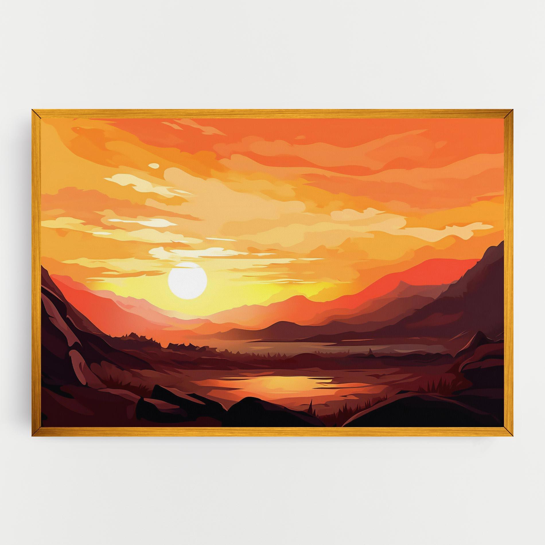 Картина на платно Beautiful Sunset Illustration mockup 0
