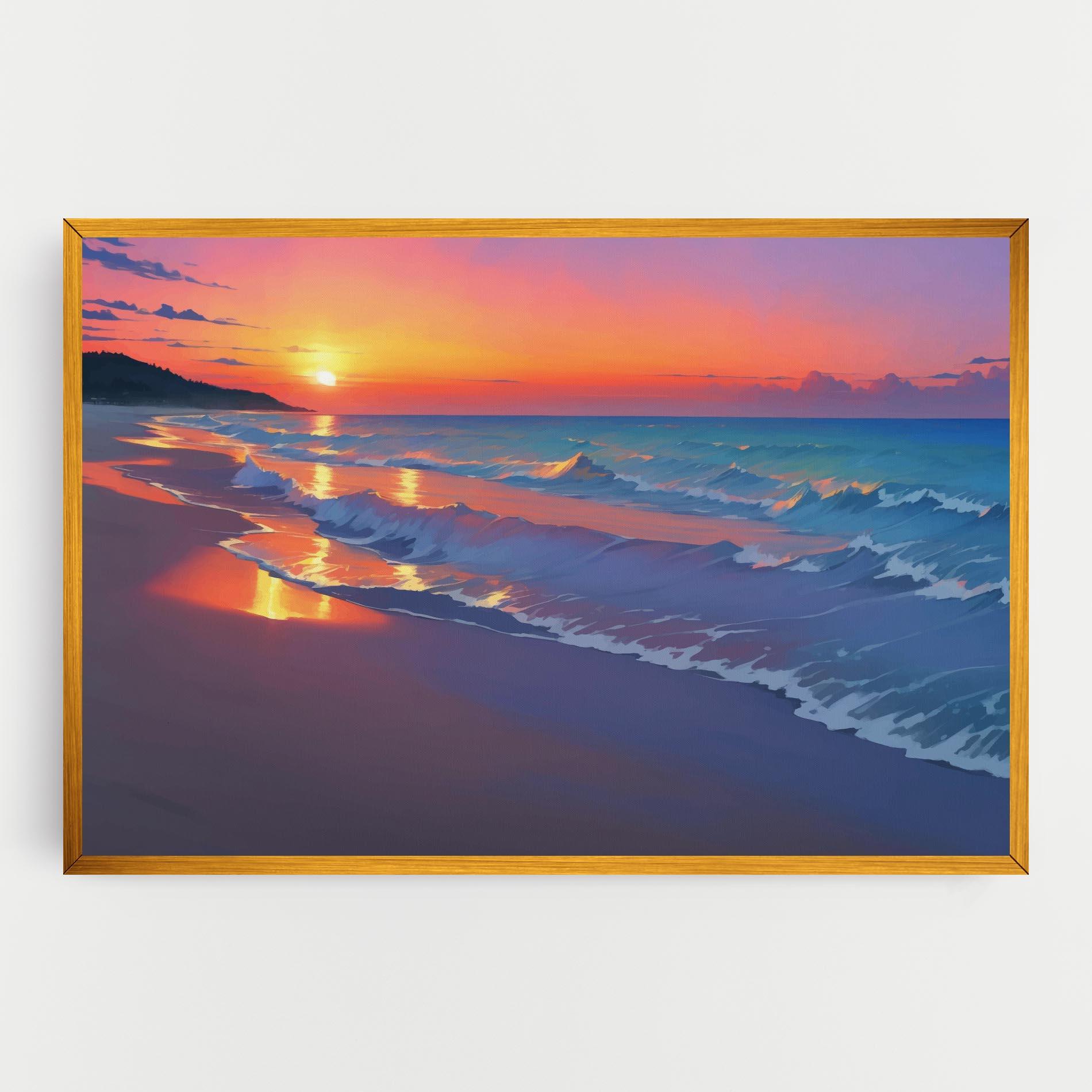 Картина на платно Dreamy Beach Sunset mockup 0