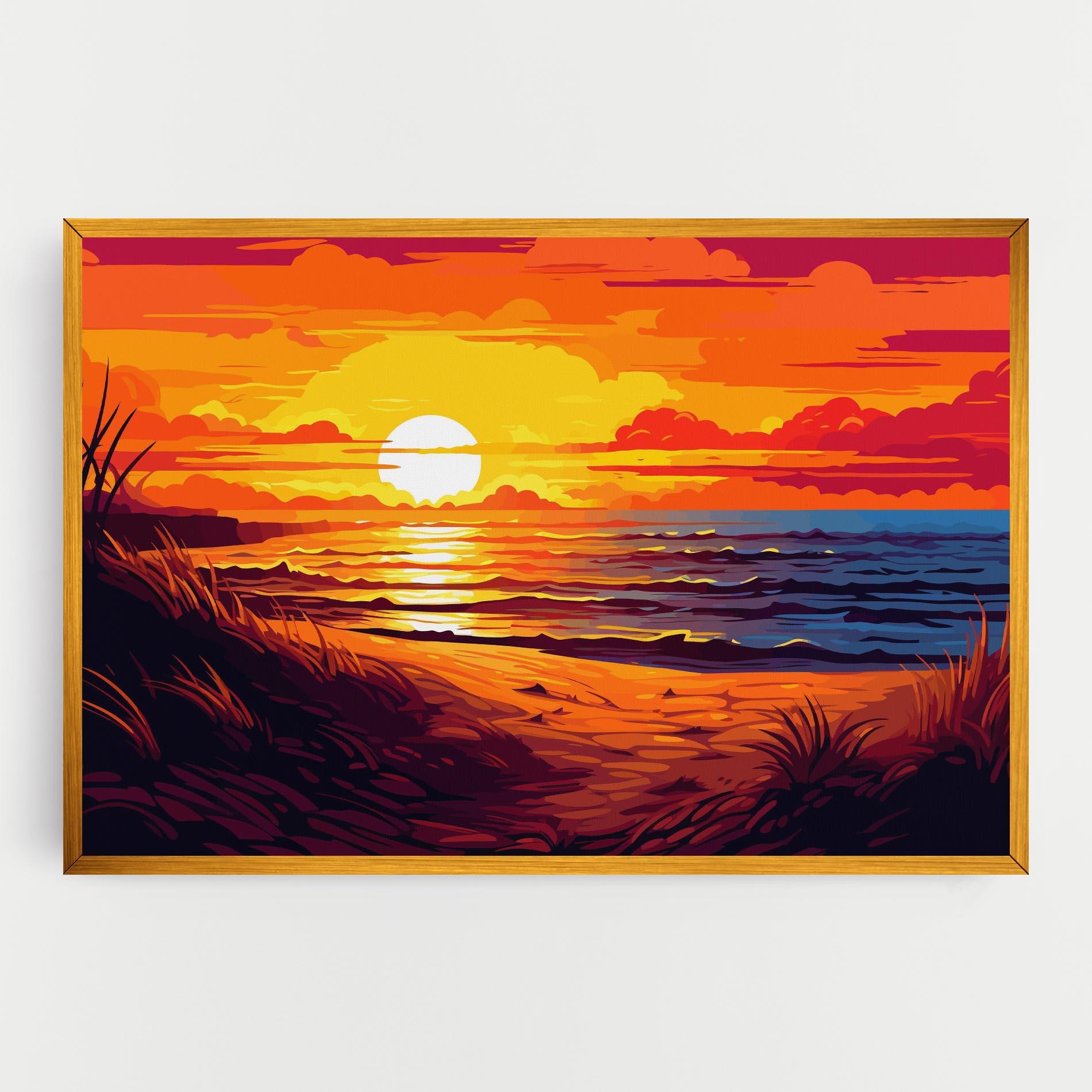 Картина на платно Strong Orange Sunset mockup 0