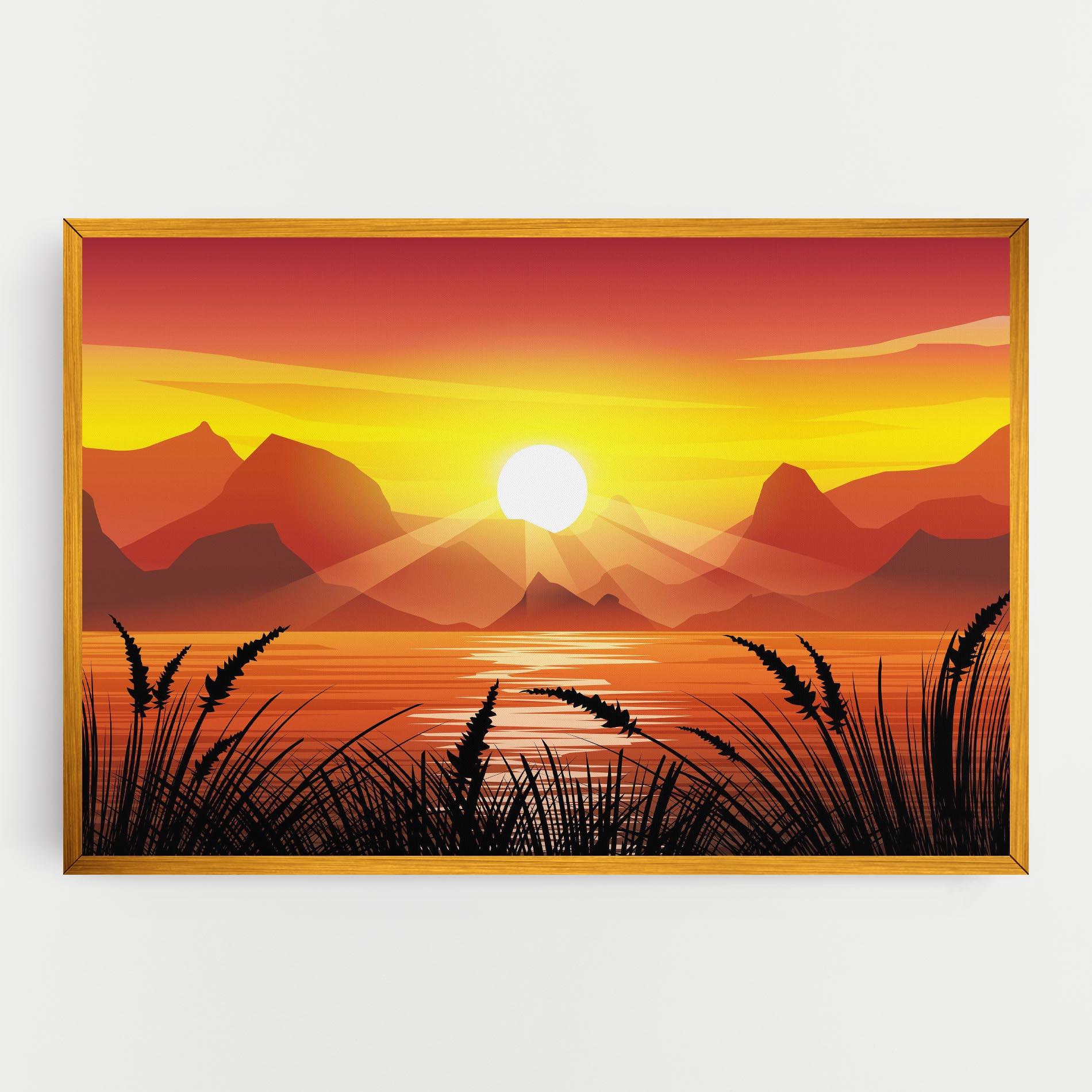 Картина на платно Sunrise Grass Art mockup 0
