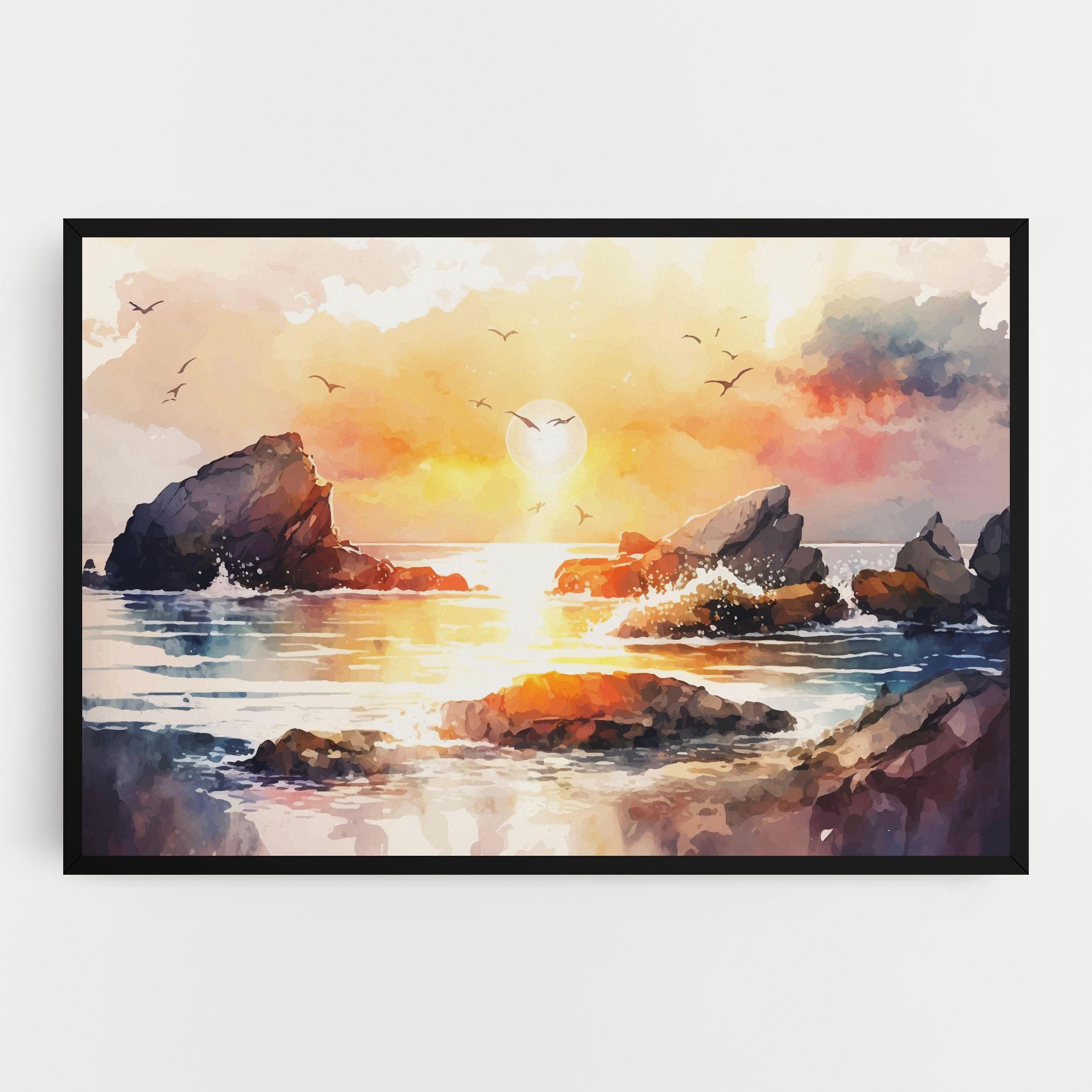 Картина на платно Pretty Pastel Sunset mockup 0