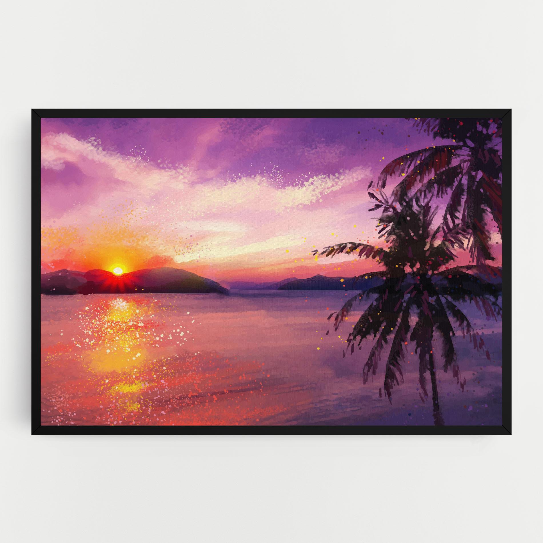Картина на платно Purple Sunrise Art mockup 0