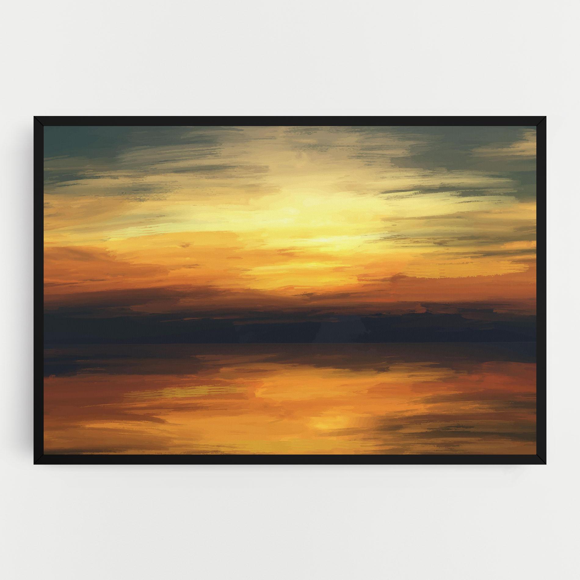 Картина на платно Sunset Oil Paint mockup 0