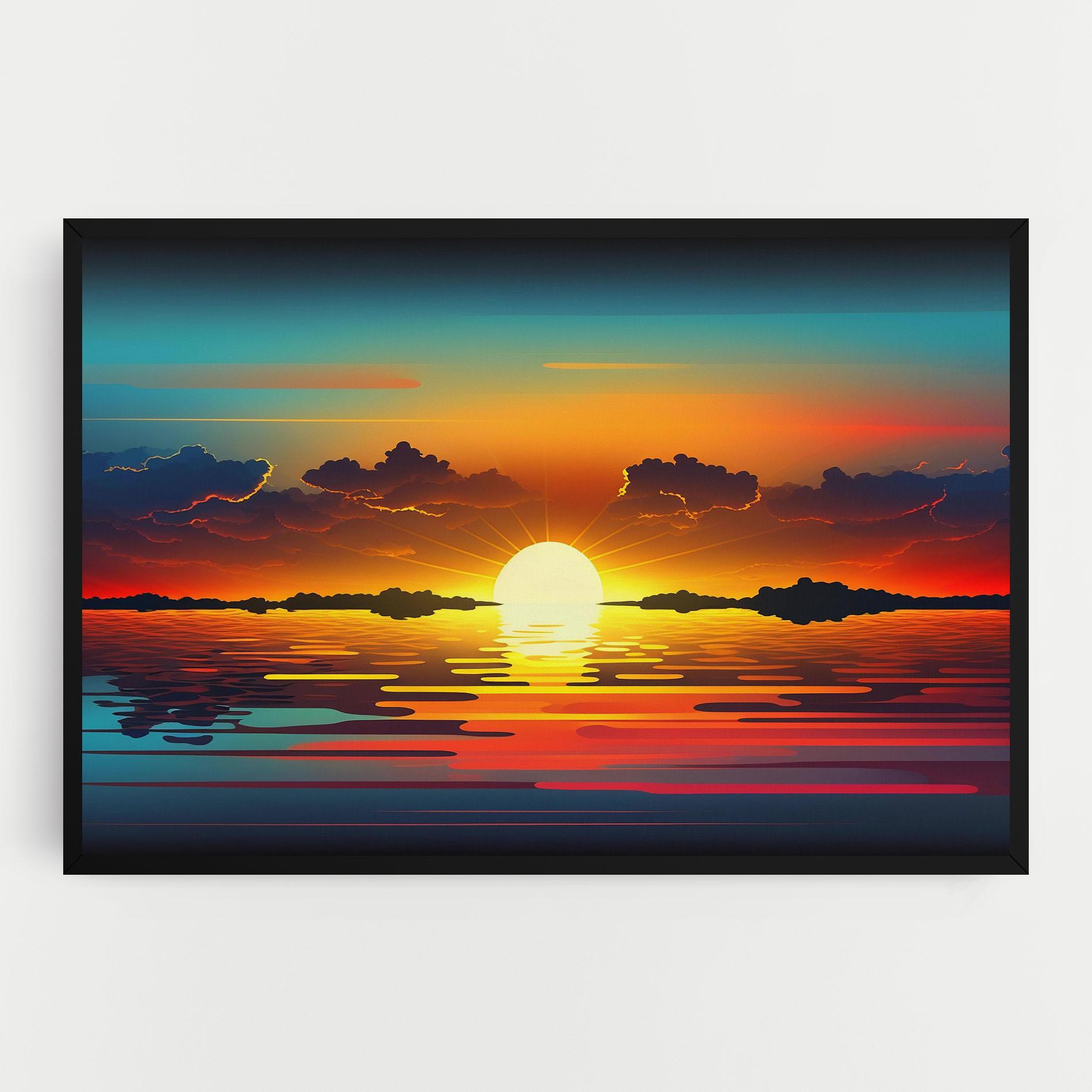 Картина на платно Yellow Sunset Illustration mockup 0