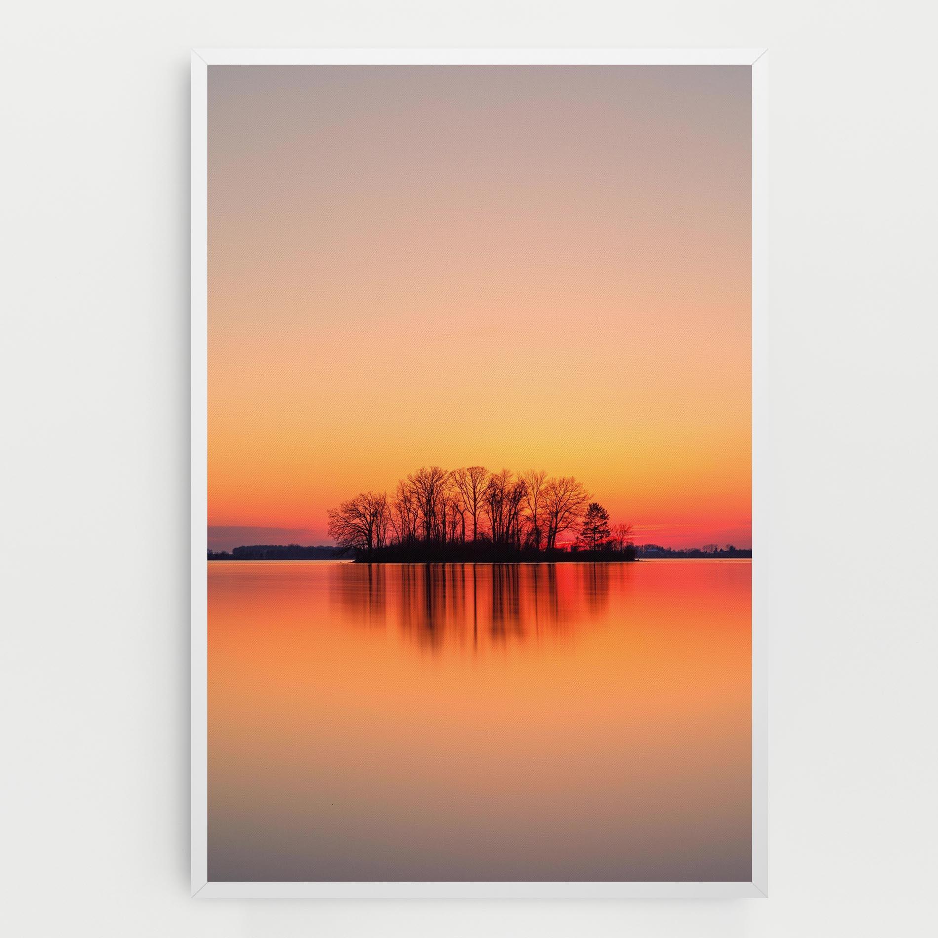 Картина на платно Tree Sunset Lake mockup 0