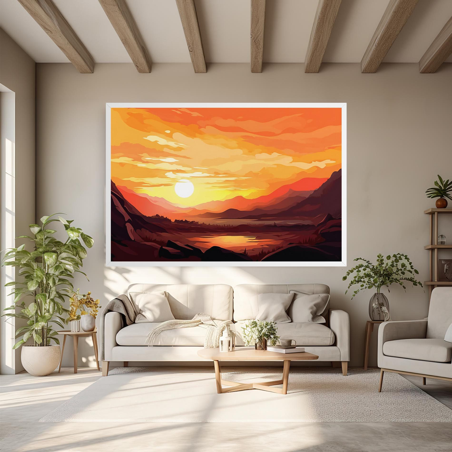 Beautiful Sunset Illustration mockup 6