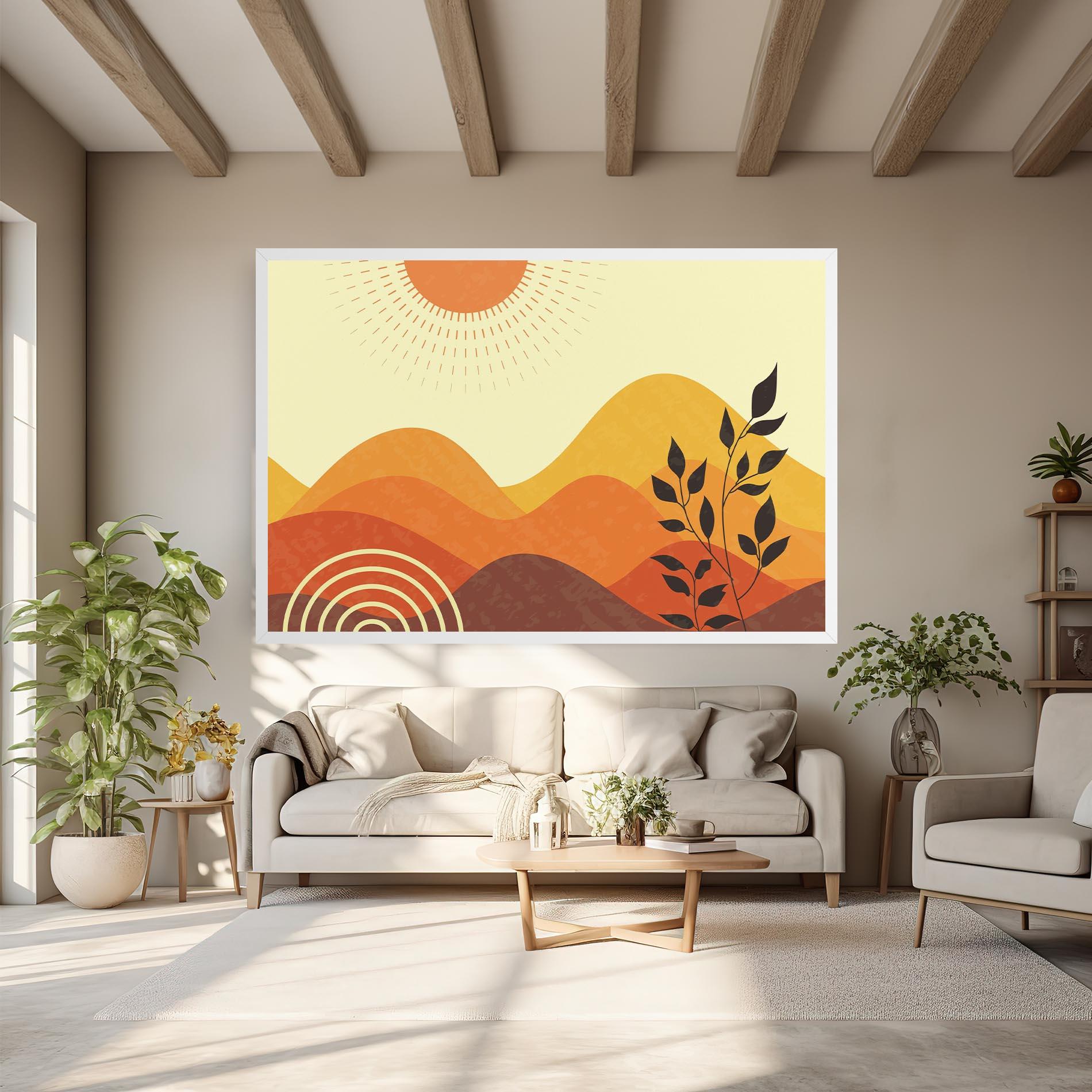 Картина на платно Minimalist Sunset Art mockup 6