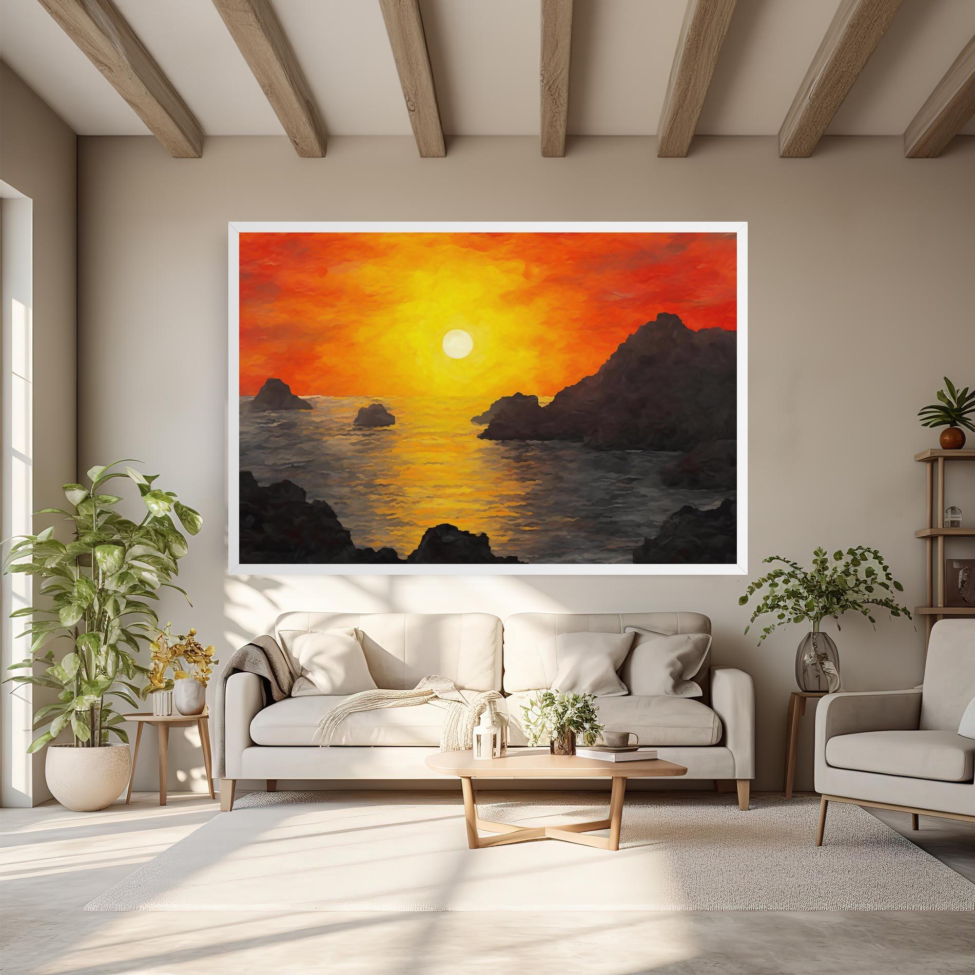 Картина на платно Mountains Rocks Painting mockup 6