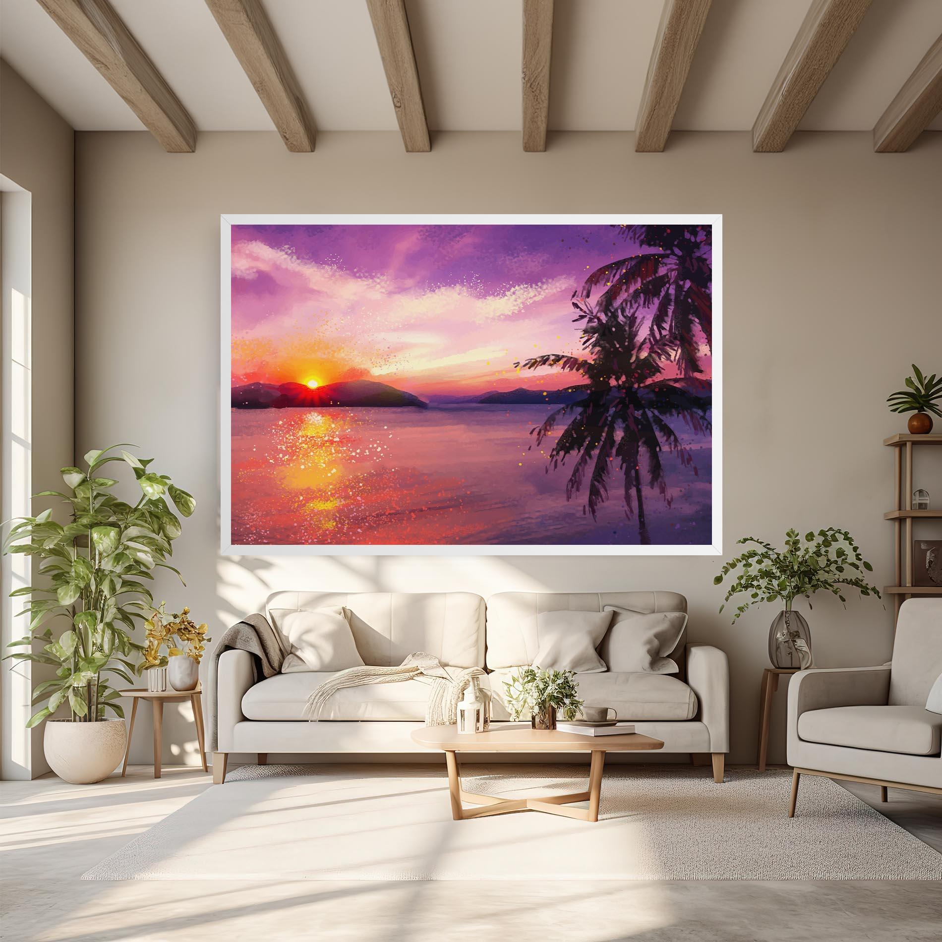 Картина на платно Purple Sunrise Art mockup 6
