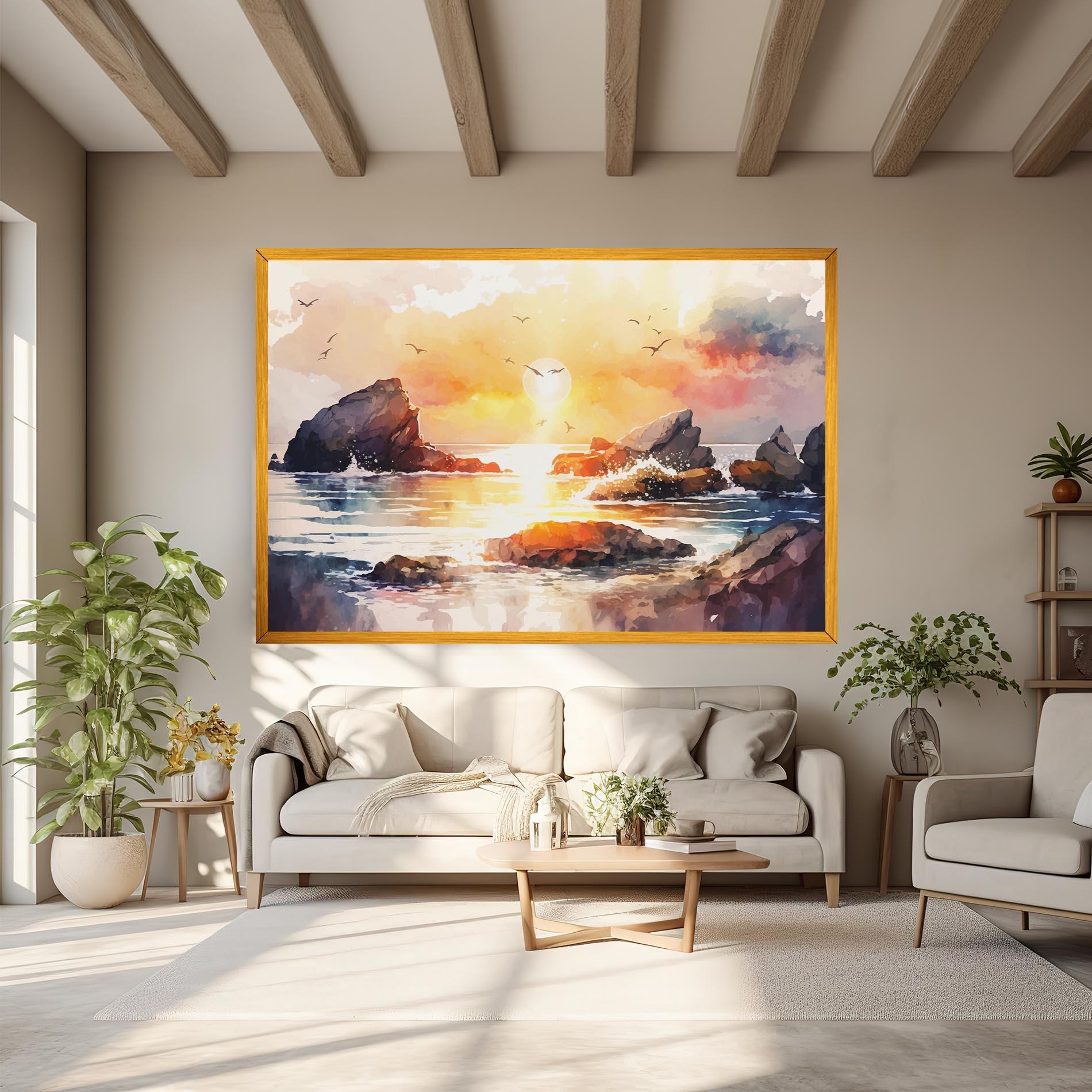 Картина на платно Pretty Pastel Sunset mockup 6