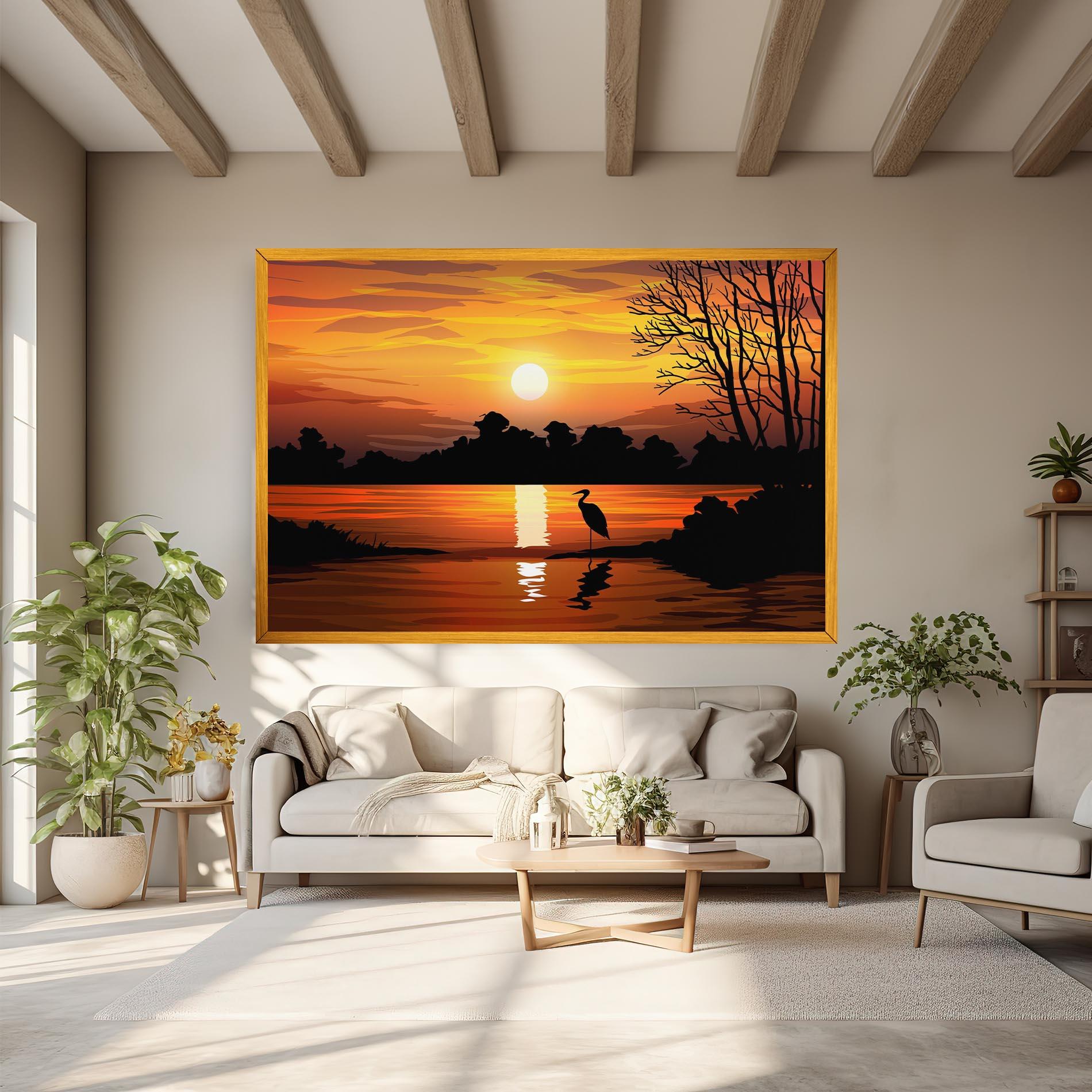 Картина на платно Sunset Land mockup 6