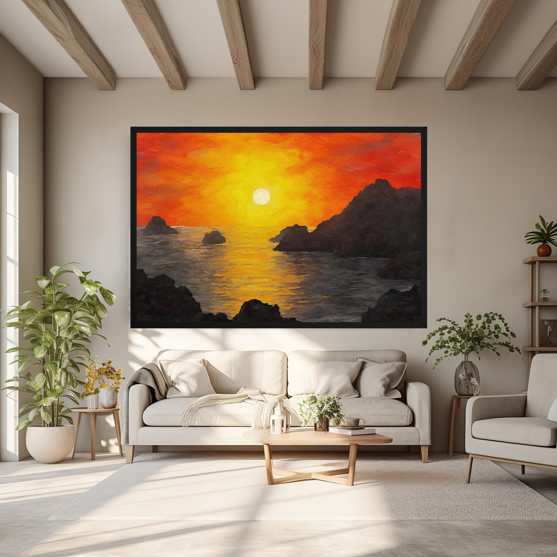 Картина на платно Mountains Rocks Painting mockup 6
