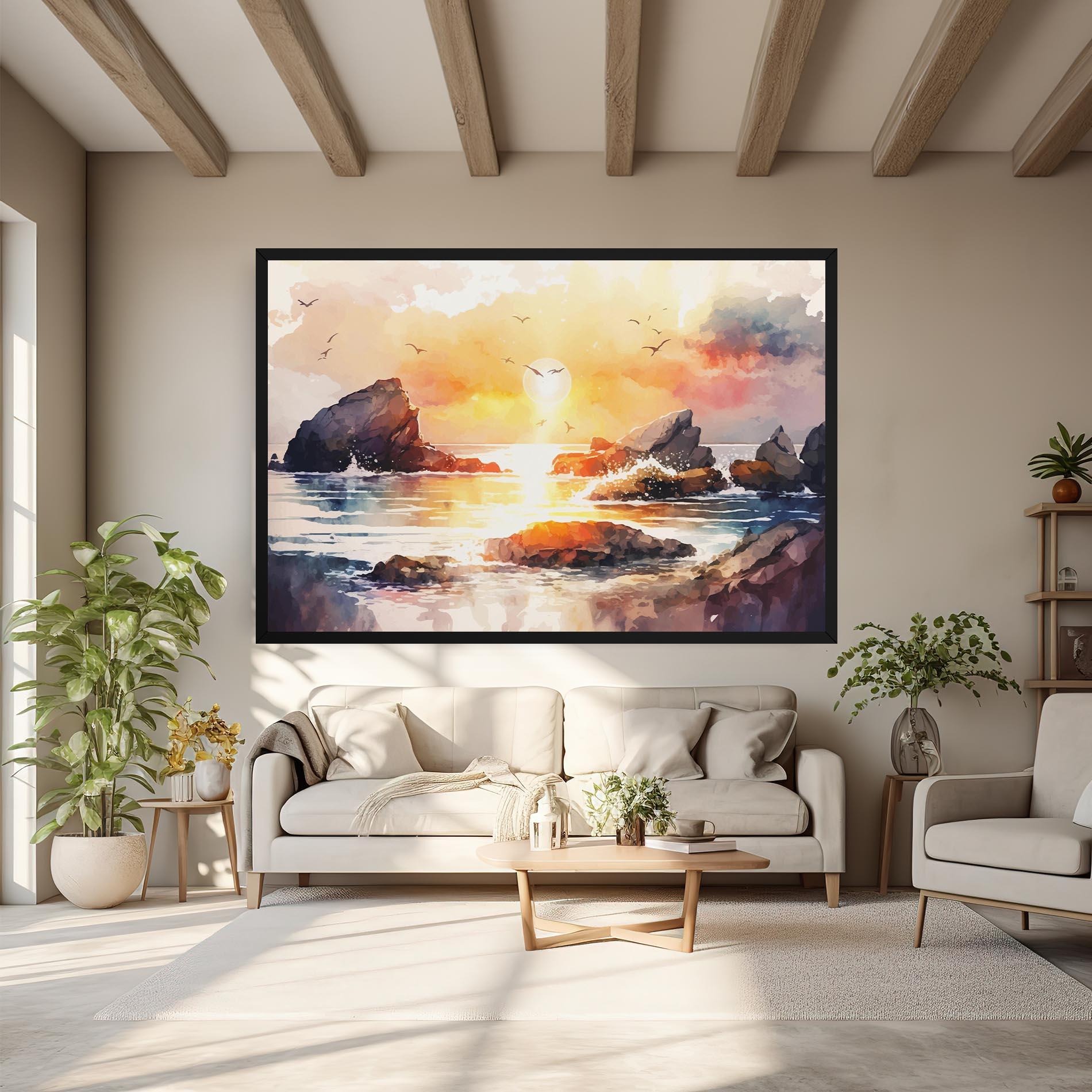 Картина на платно Pretty Pastel Sunset mockup 6