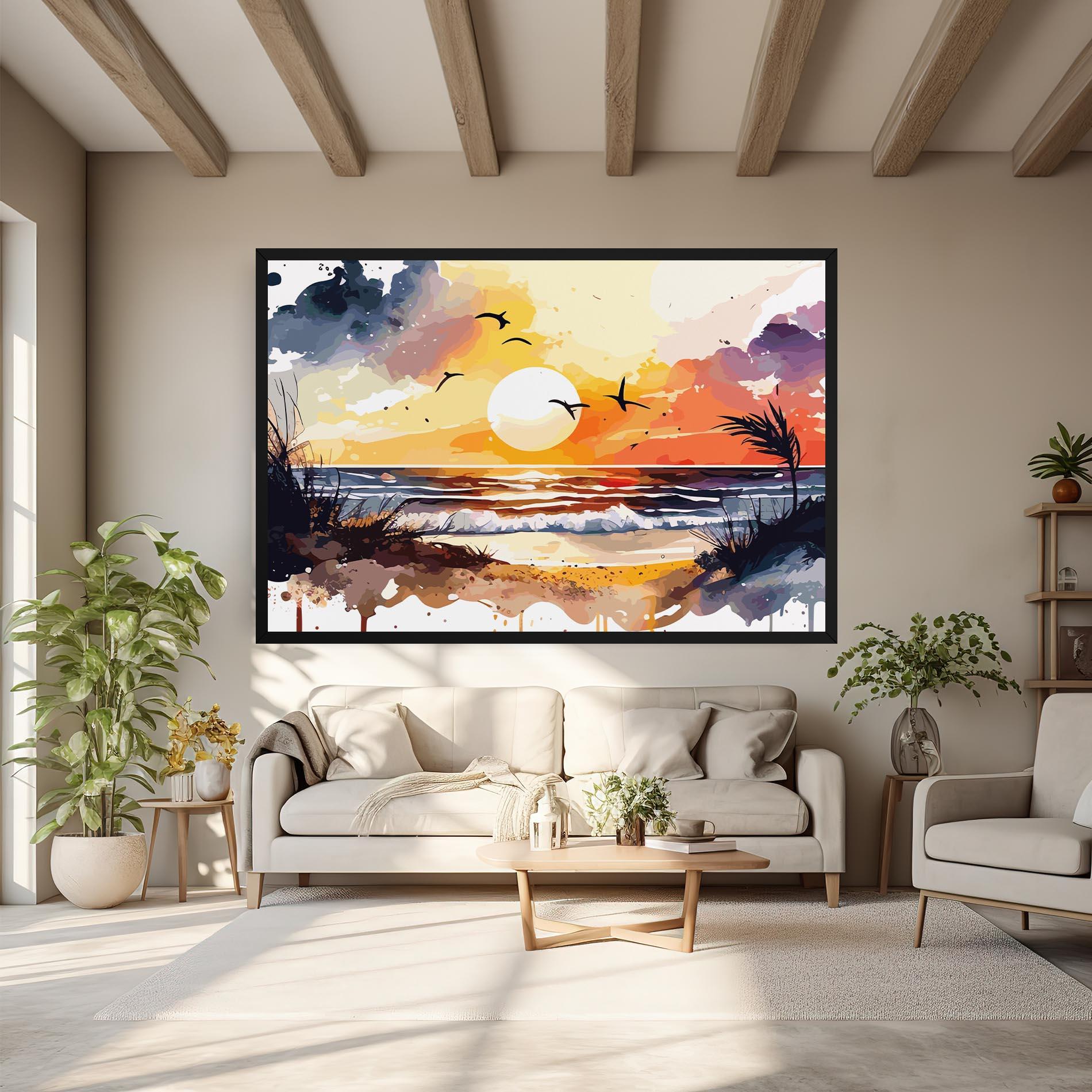Картина на платно Sunset Art View mockup 6