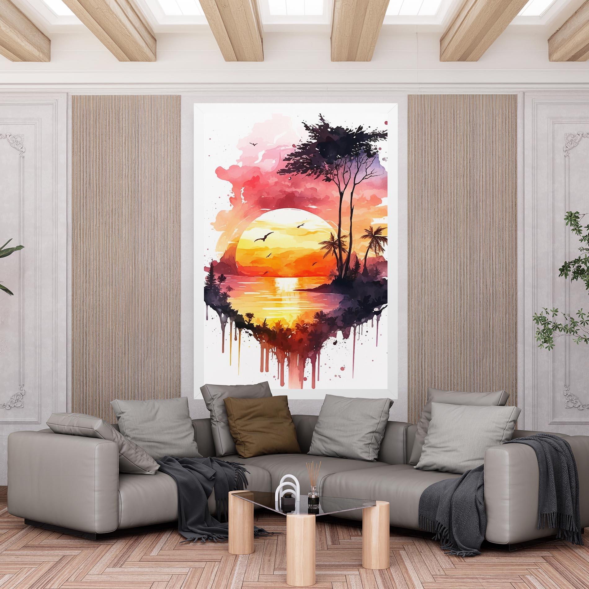 Картина на платно Purple Sunset Art mockup 6
