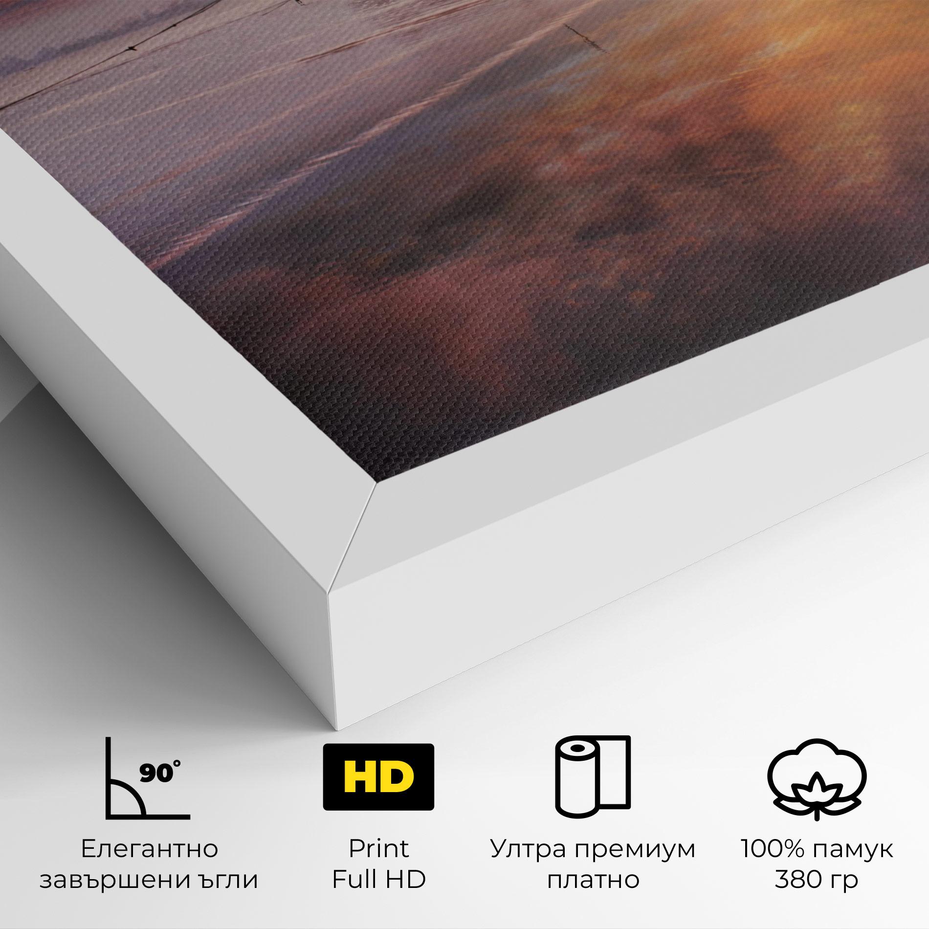 Картина на платно Beauty Boat Sunrise mockup 4