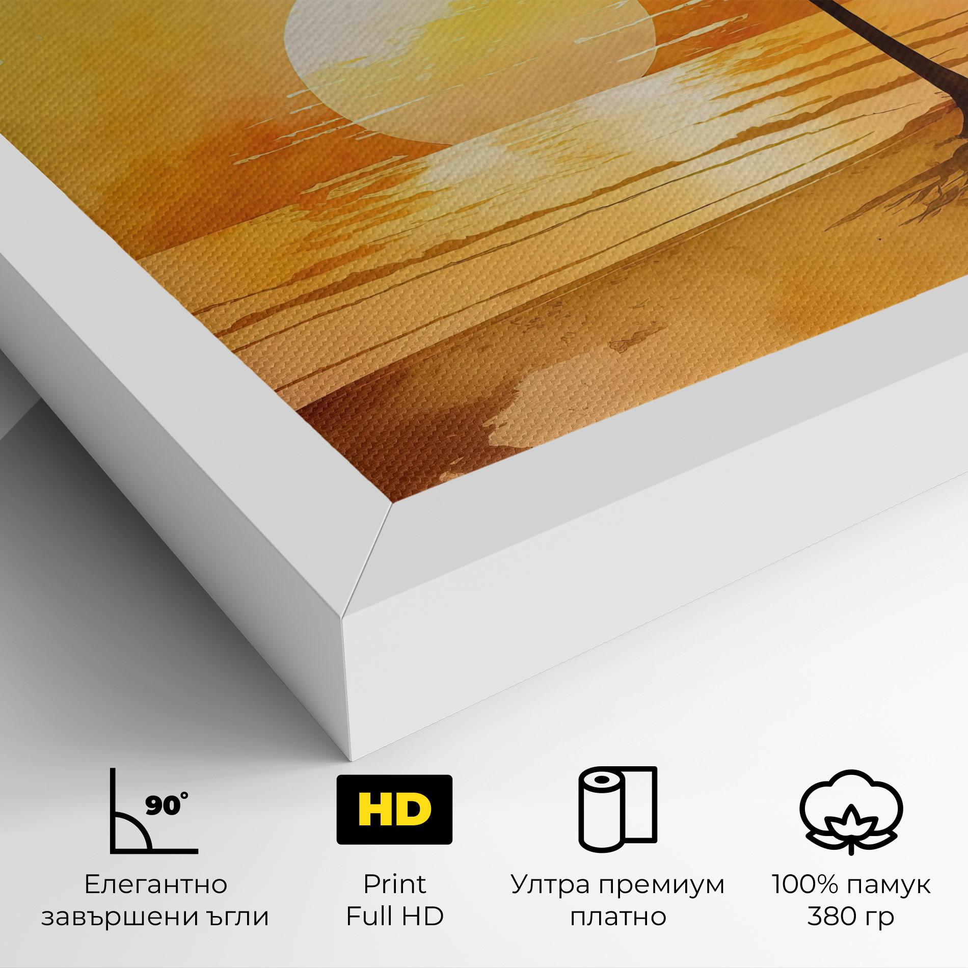 Картина на платно Palm Trees Sunset mockup 4