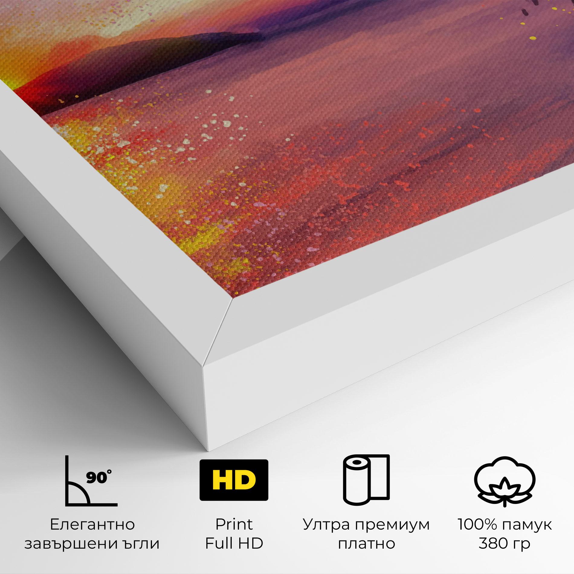 Картина на платно Purple Sunrise Art mockup 4