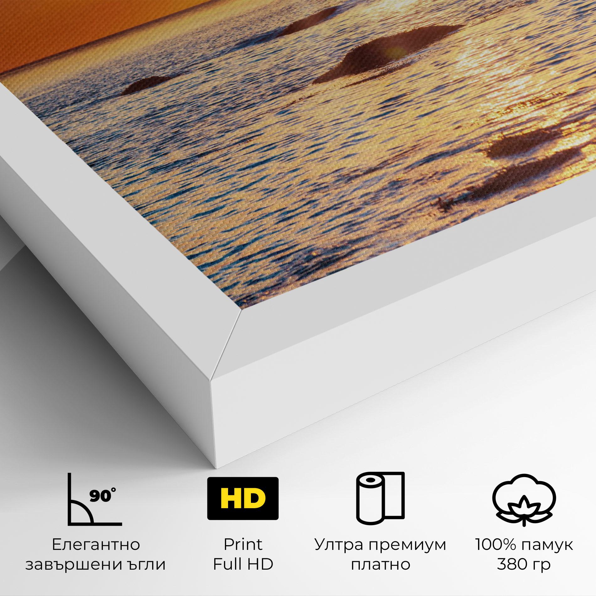 Картина на платно Sunset Beach Rocks mockup 4