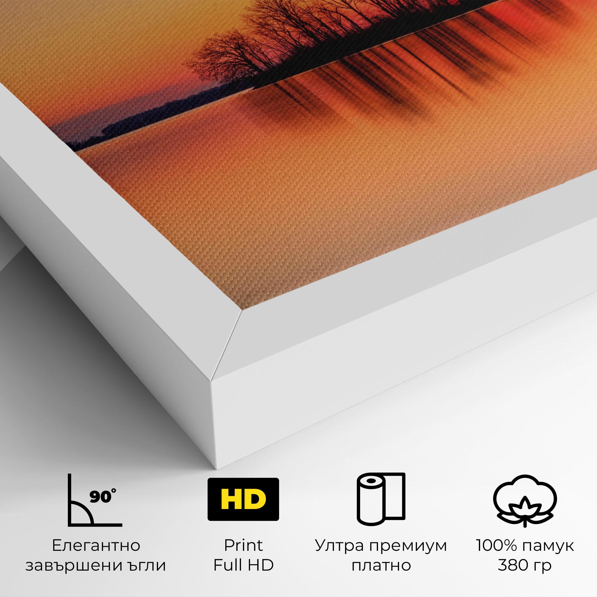 Картина на платно Tree Sunset Lake mockup 4