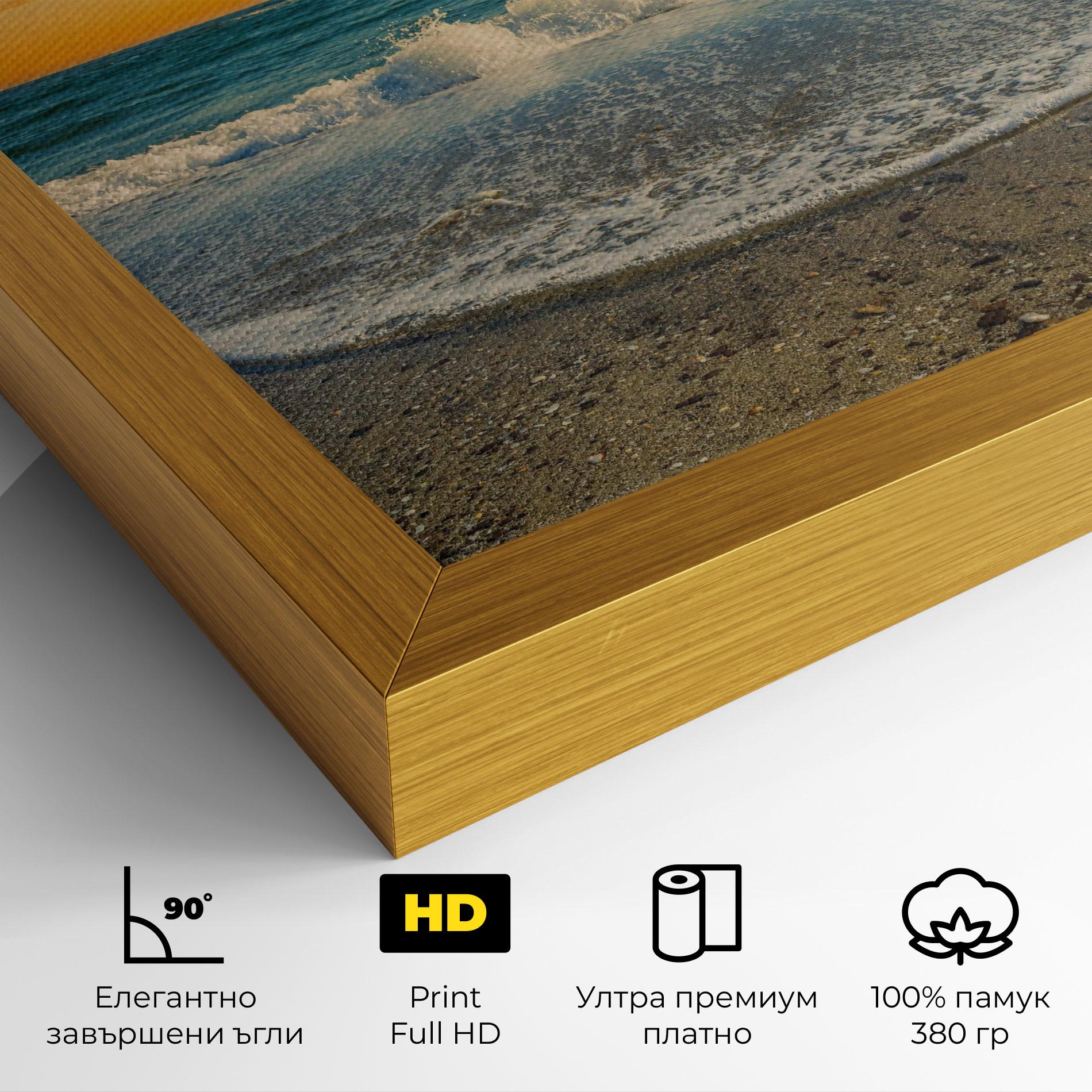 Картина на платно Beach Dramatic Sunset mockup 4