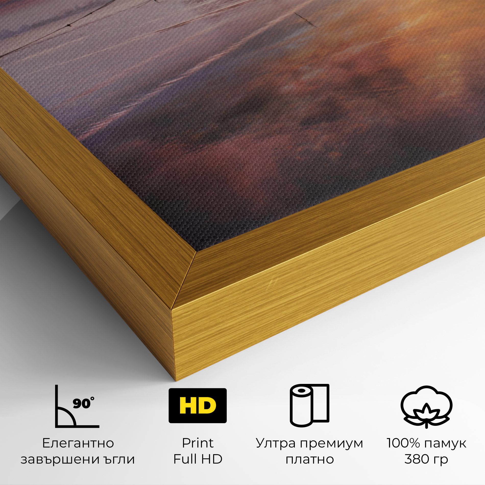 Картина на платно Beauty Boat Sunrise mockup 4