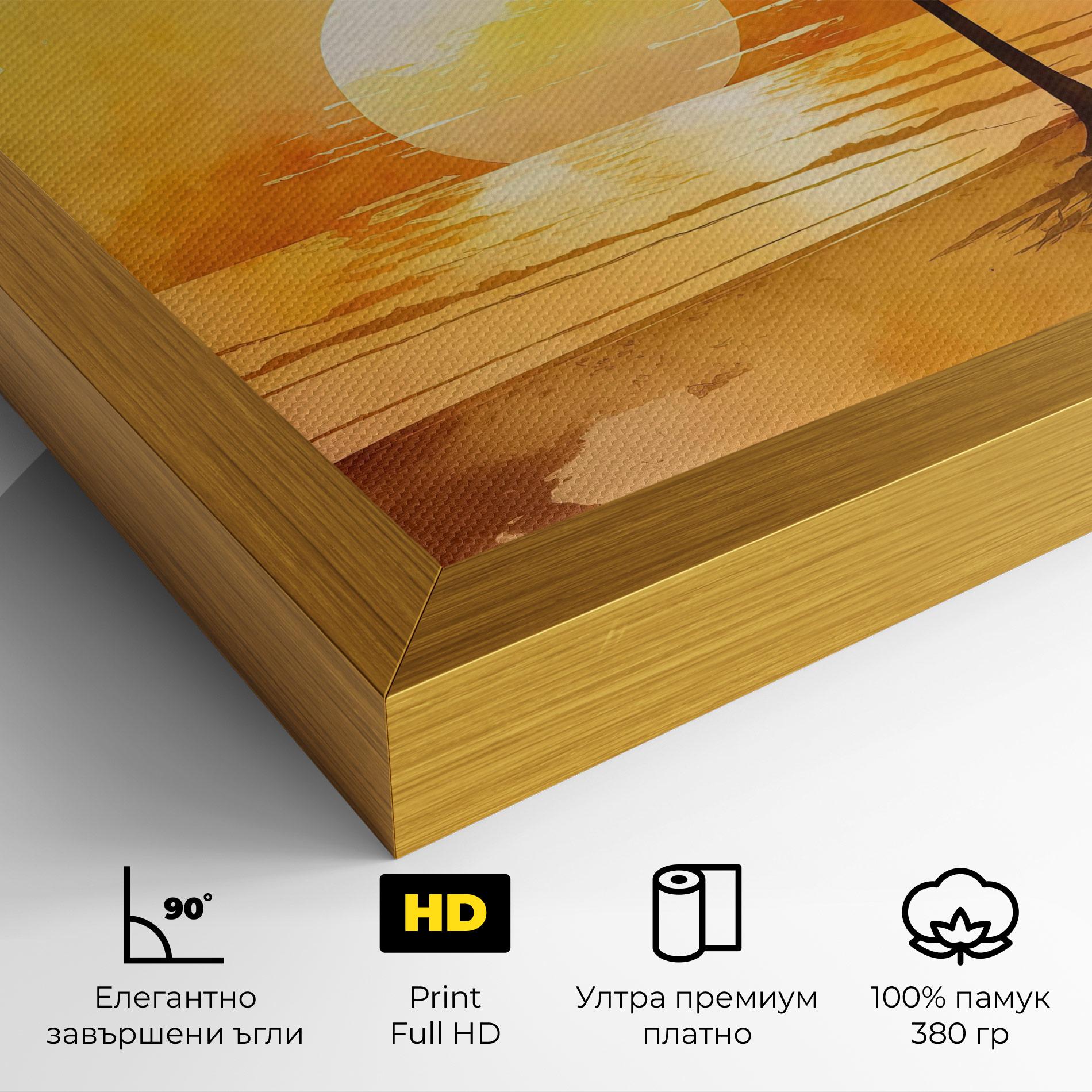 Картина на платно Palm Trees Sunset mockup 4