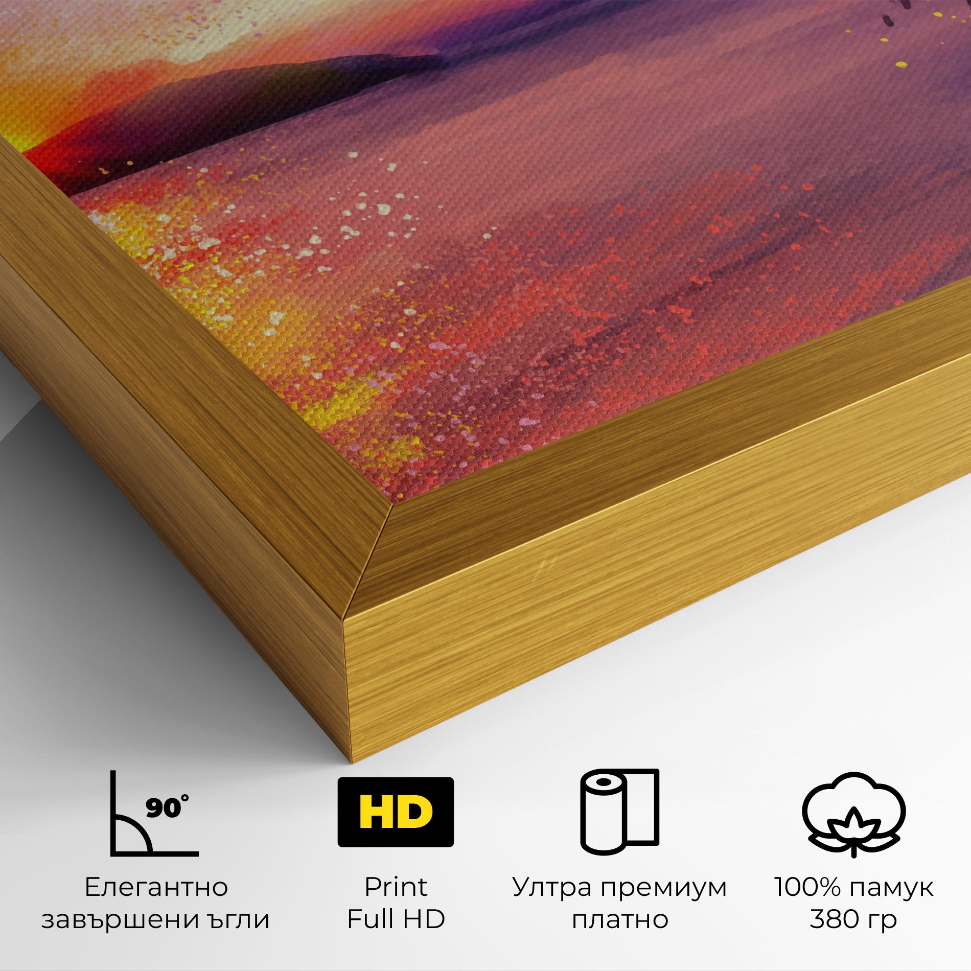 Картина на платно Purple Sunrise Art mockup 4