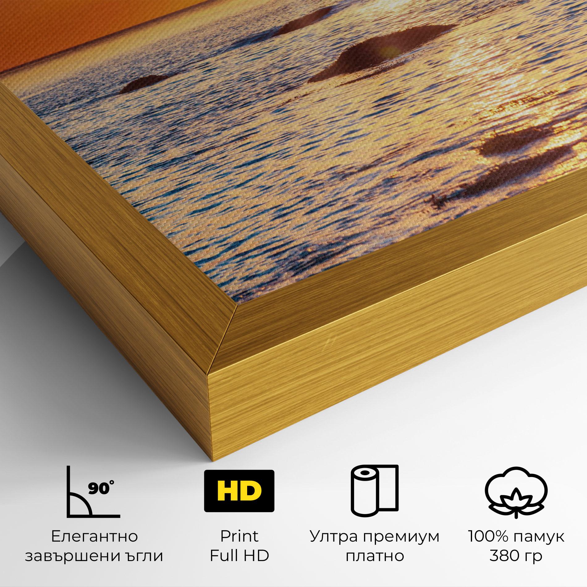 Картина на платно Sunset Beach Rocks mockup 4