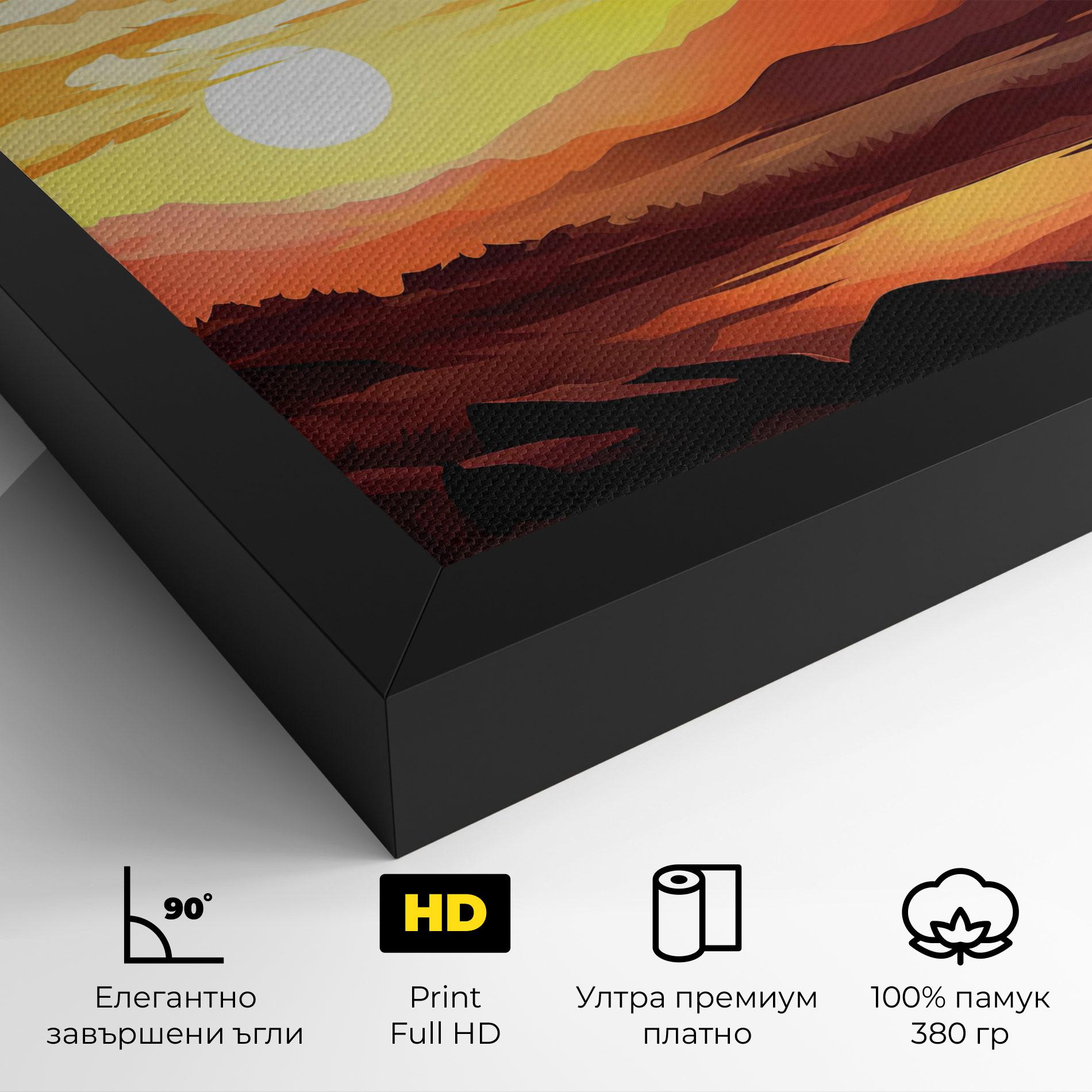 Картина на платно Beautiful Sunset Illustration mockup 4
