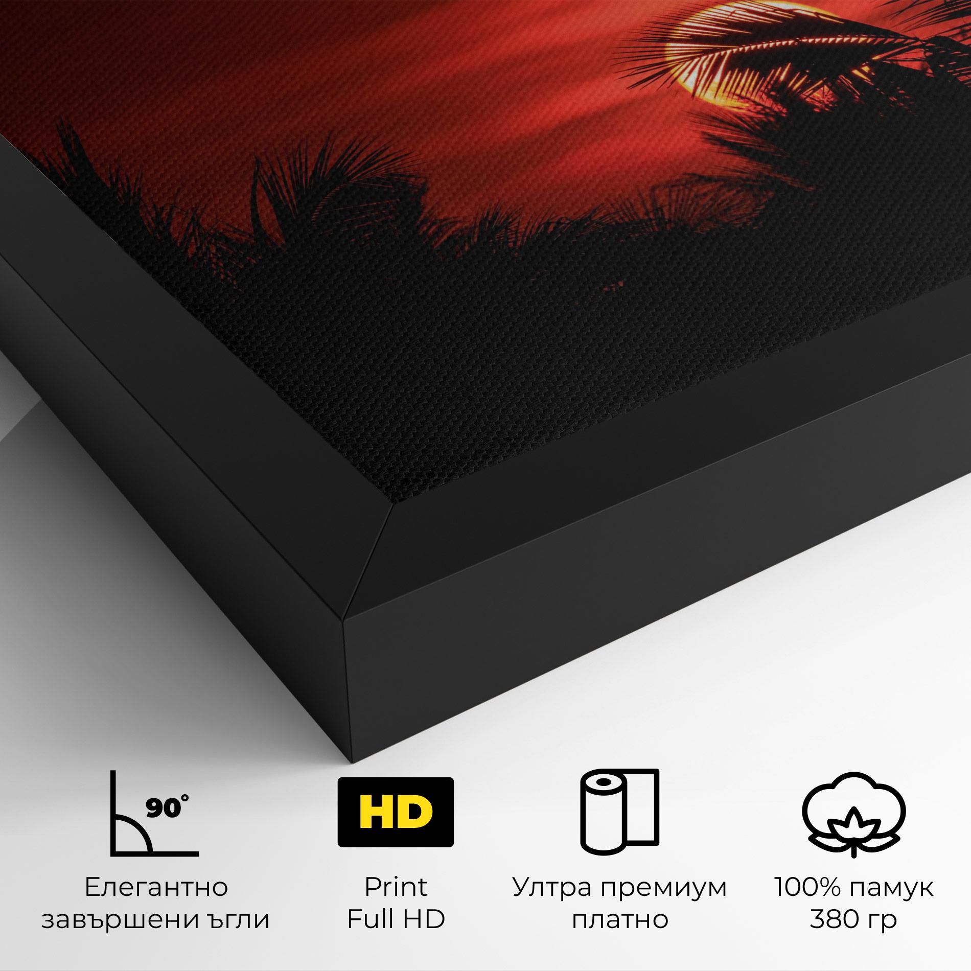 Картина на платно Coconuts Tree Sunset mockup 4