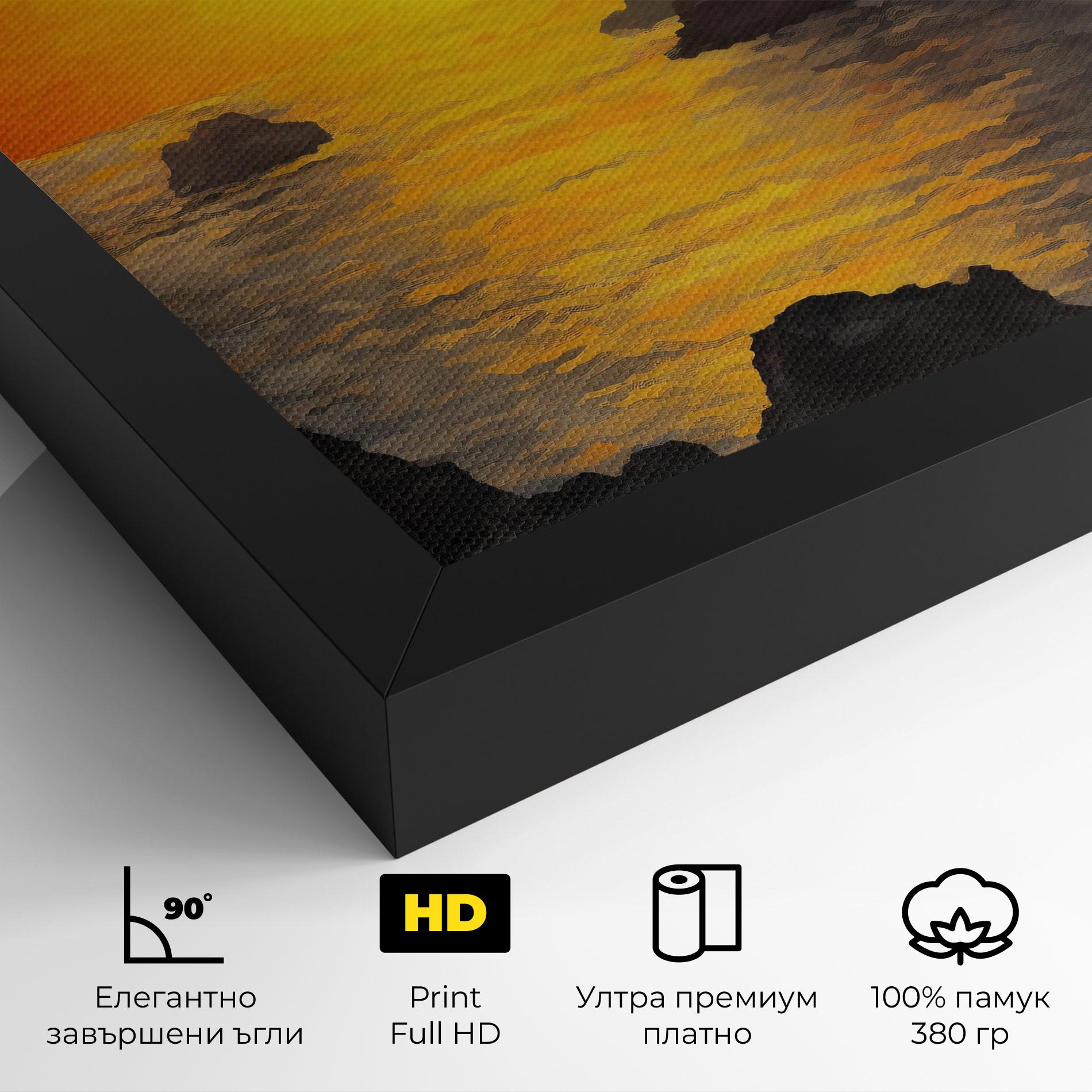 Картина на платно Mountains Rocks Painting mockup 4