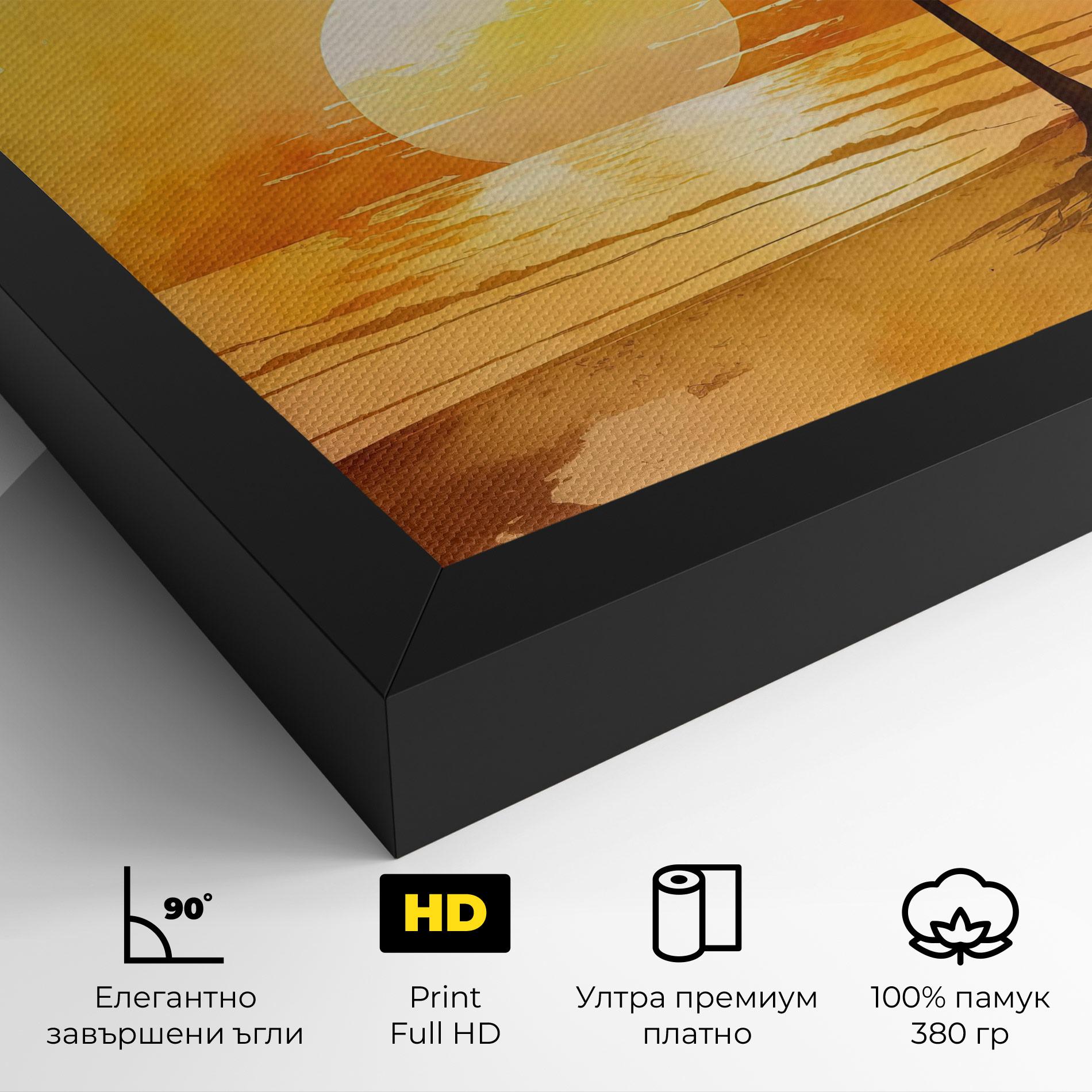 Картина на платно Palm Trees Sunset mockup 4